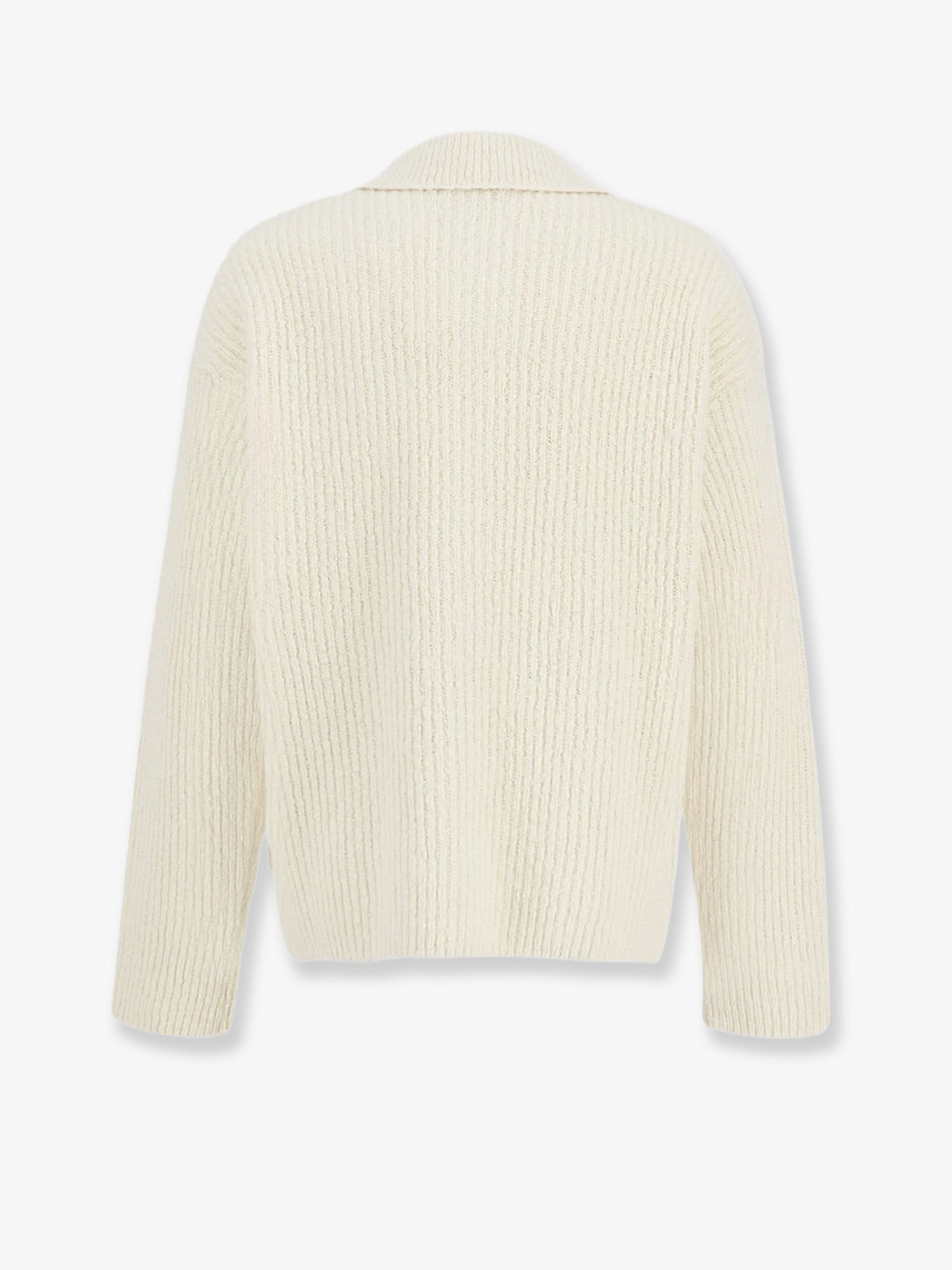 AMI Paris Wool And Cotton Ribbed Cardigan