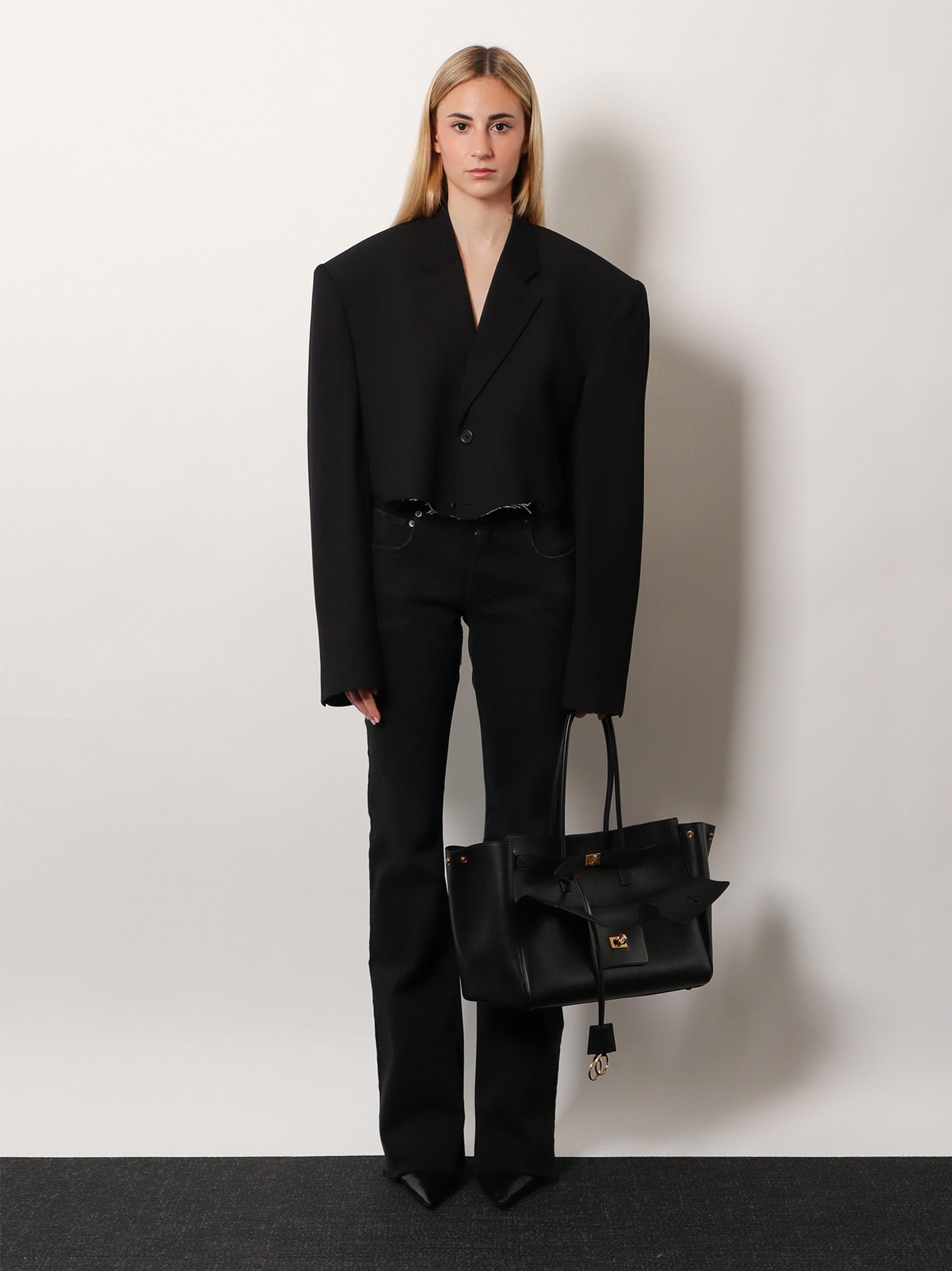 Balenciaga Denim Trousers With Frayed Edges