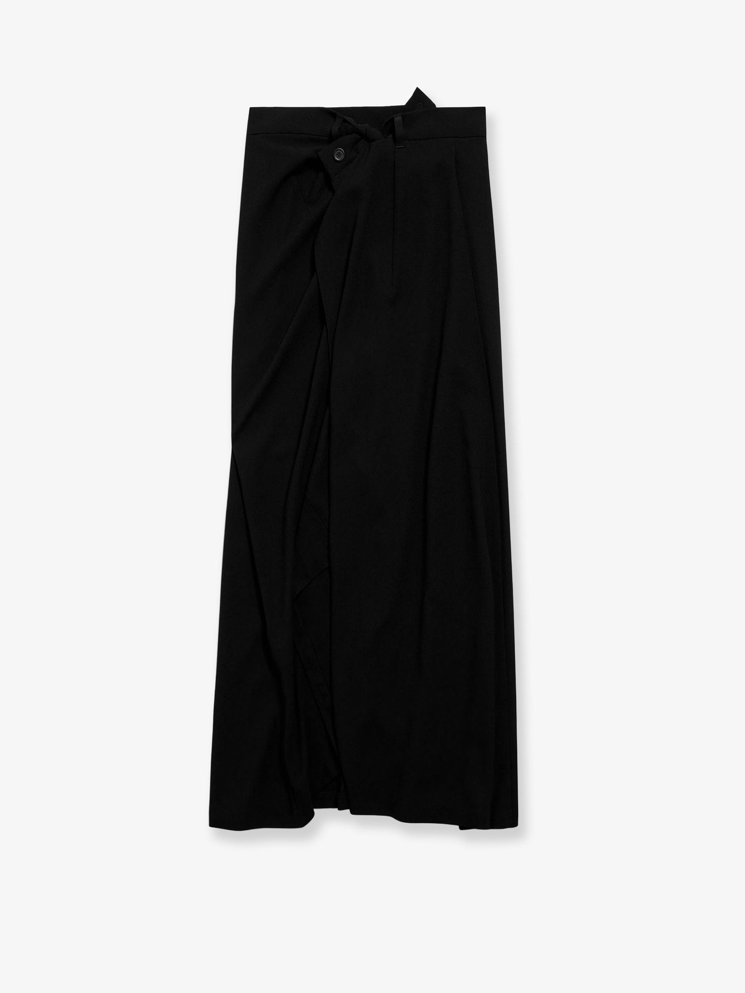 Balenciaga Draped Crepe Midi Skirt
