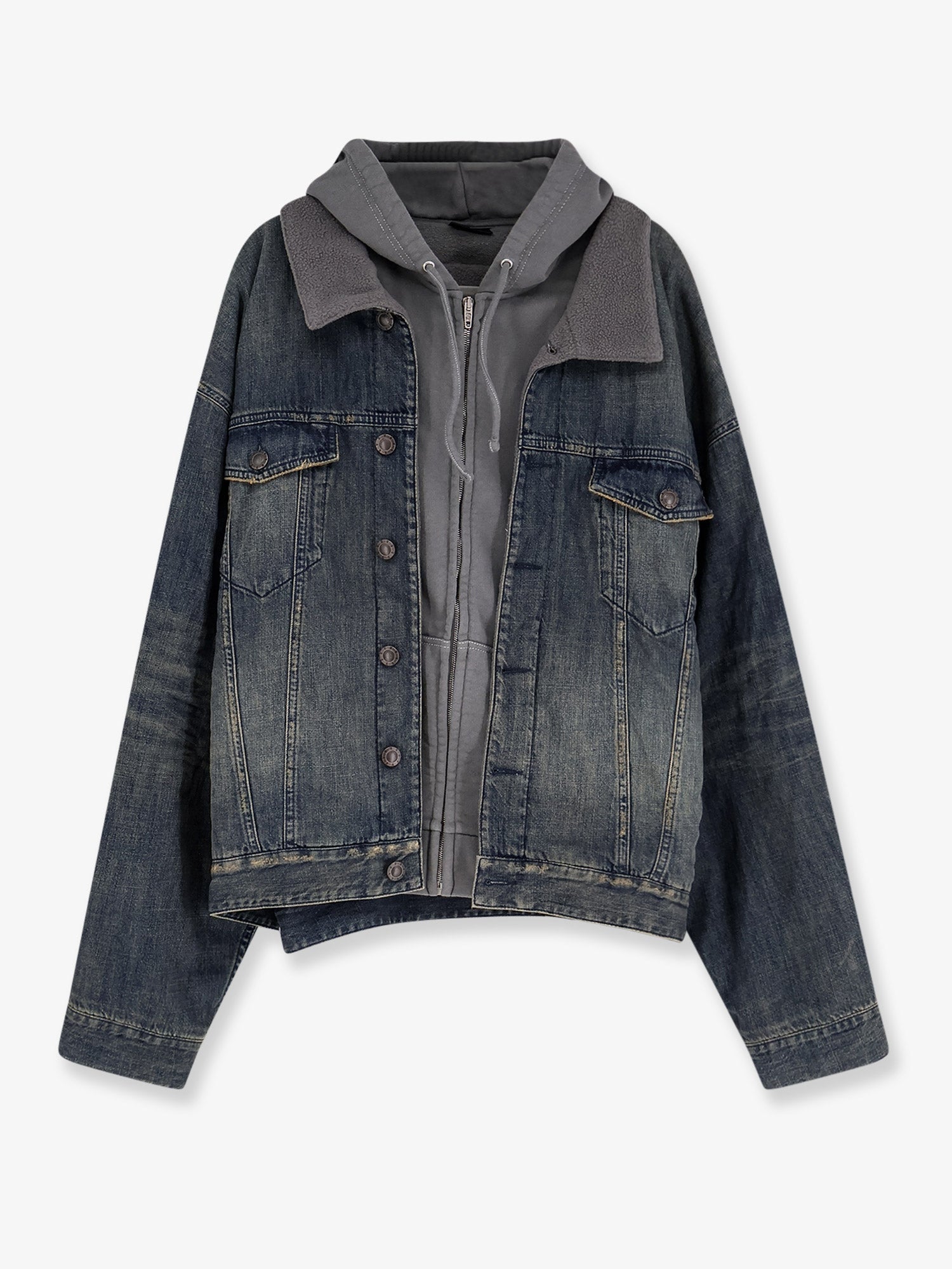 Balenciaga Layered Cotton Denim Jacket