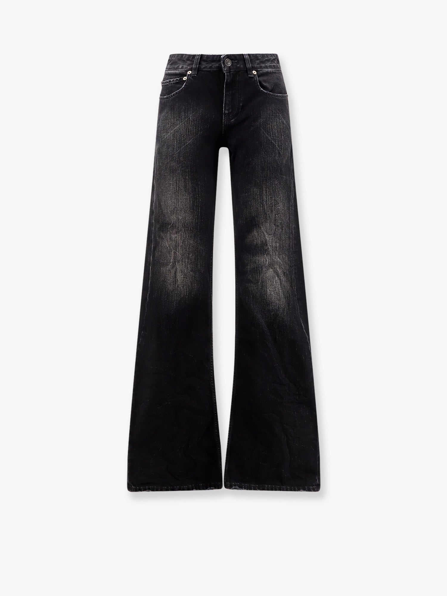 Balenciaga Wide Leg Black Denim Trousers