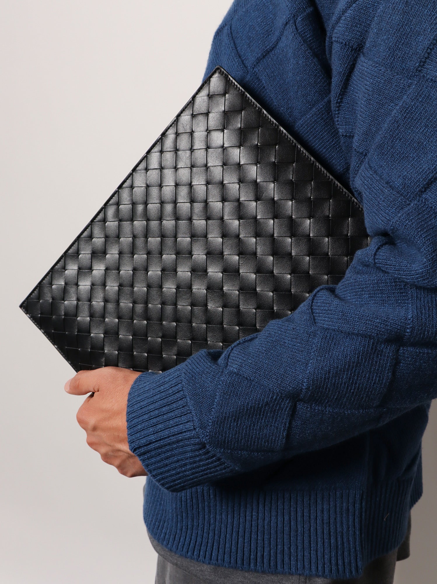 Bottega Veneta Avenue Leather Document Case With Intrecciato Motif