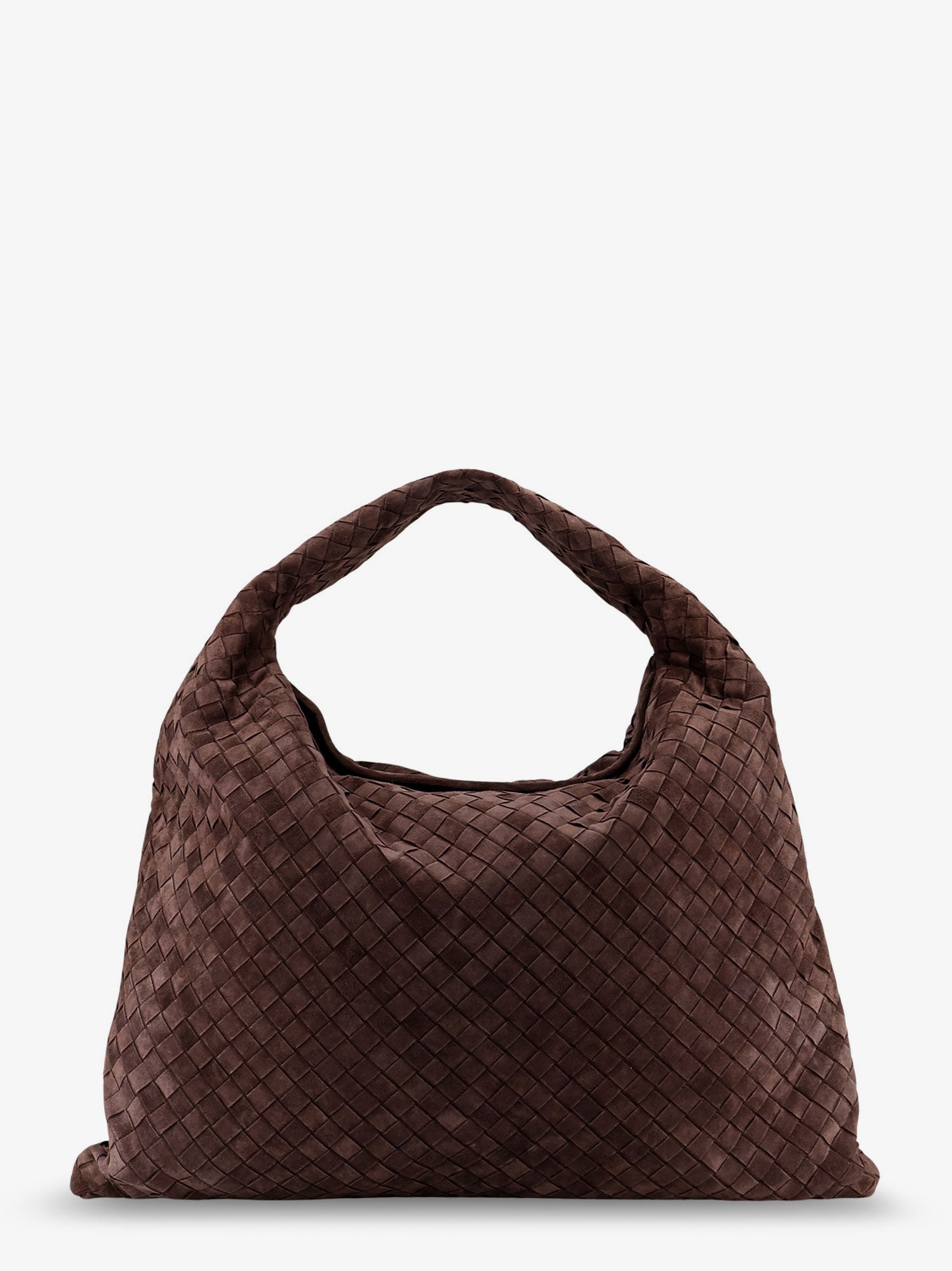 Bottega Veneta Hop Suede Shoulder Bag With Intrecciato Motif