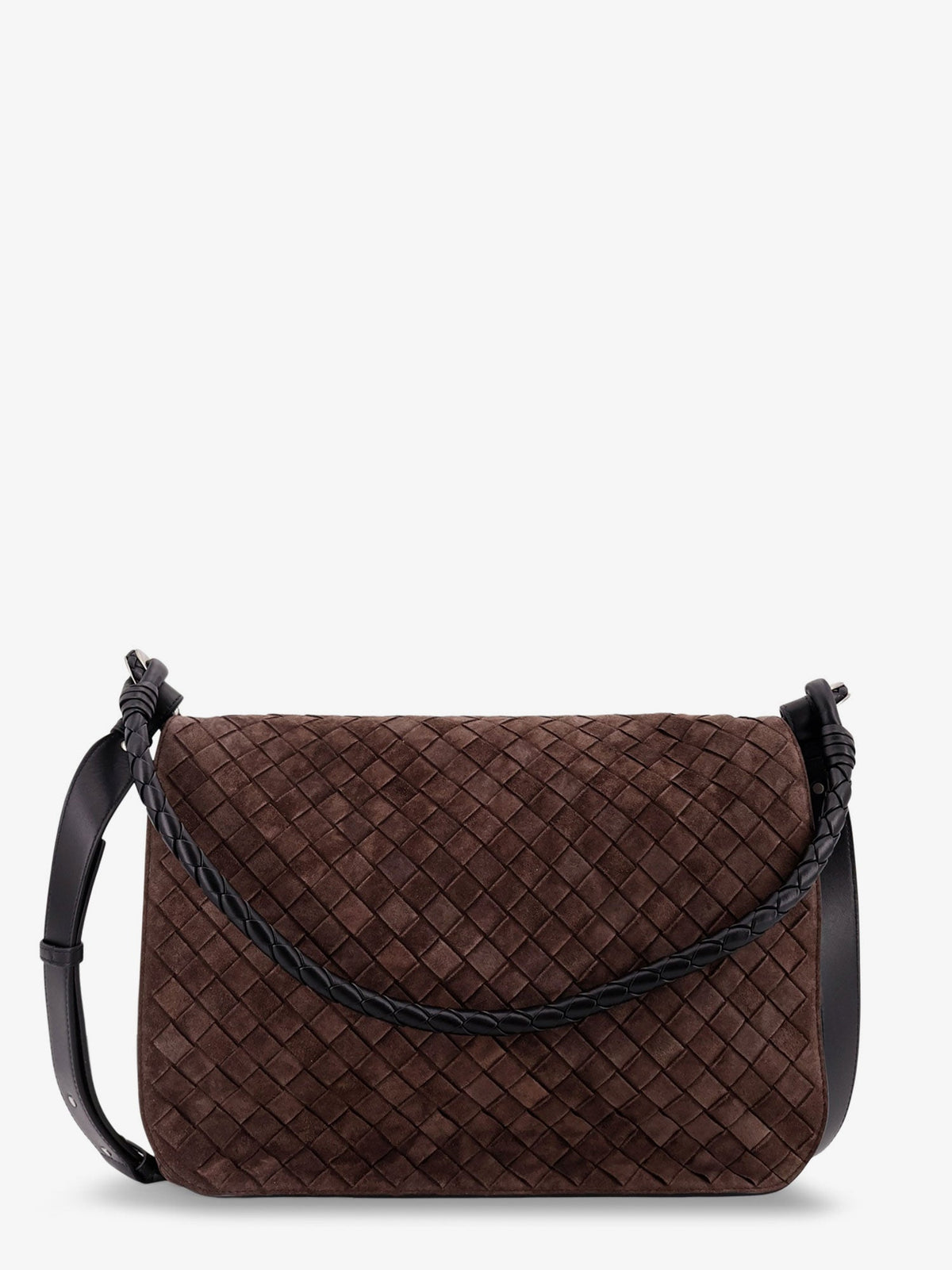 Bottega Veneta Intrecciato Suede Shoulder Bag