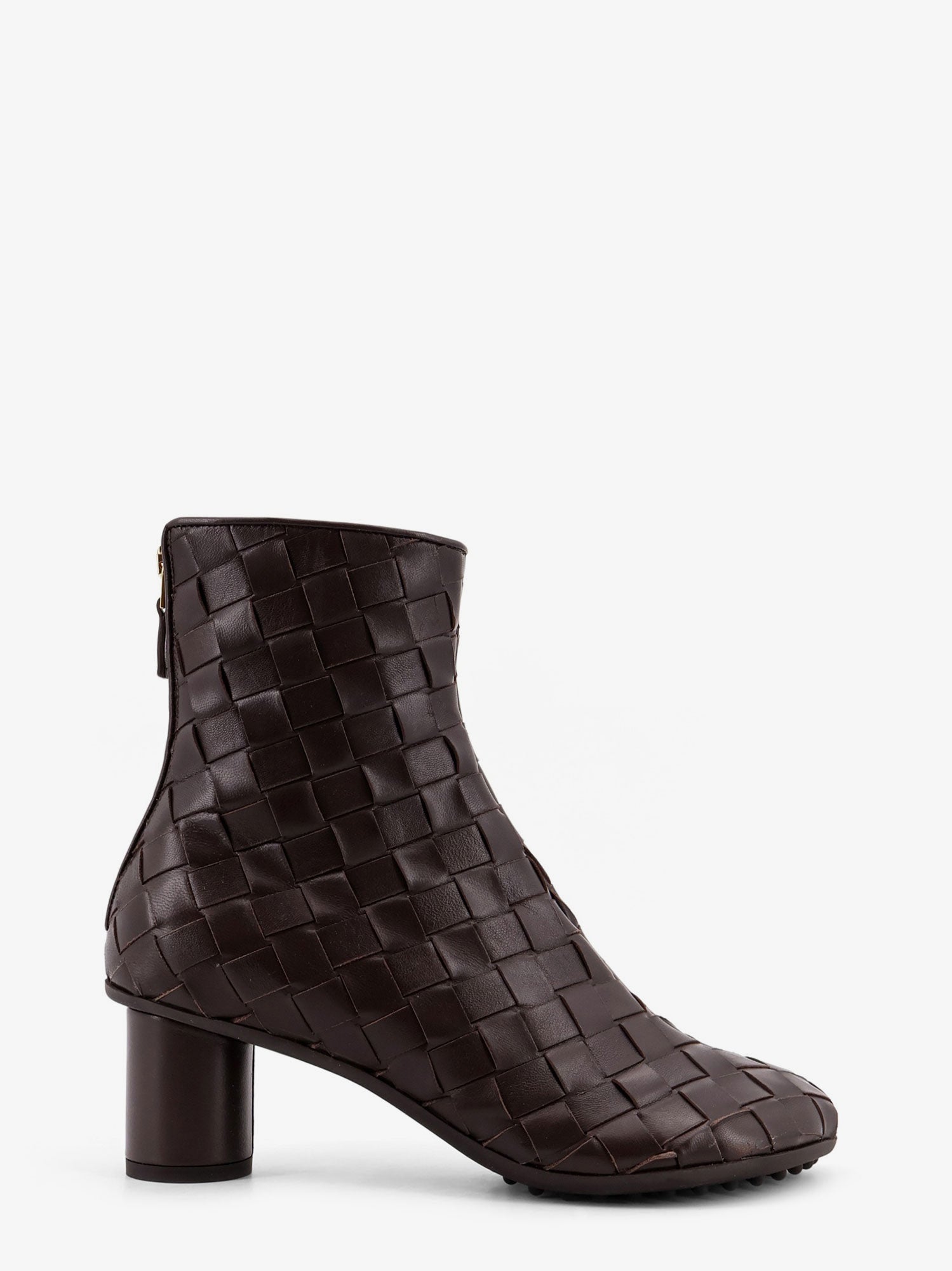 Bottega Veneta Leather Ankle Boots With Intrecciato Motif