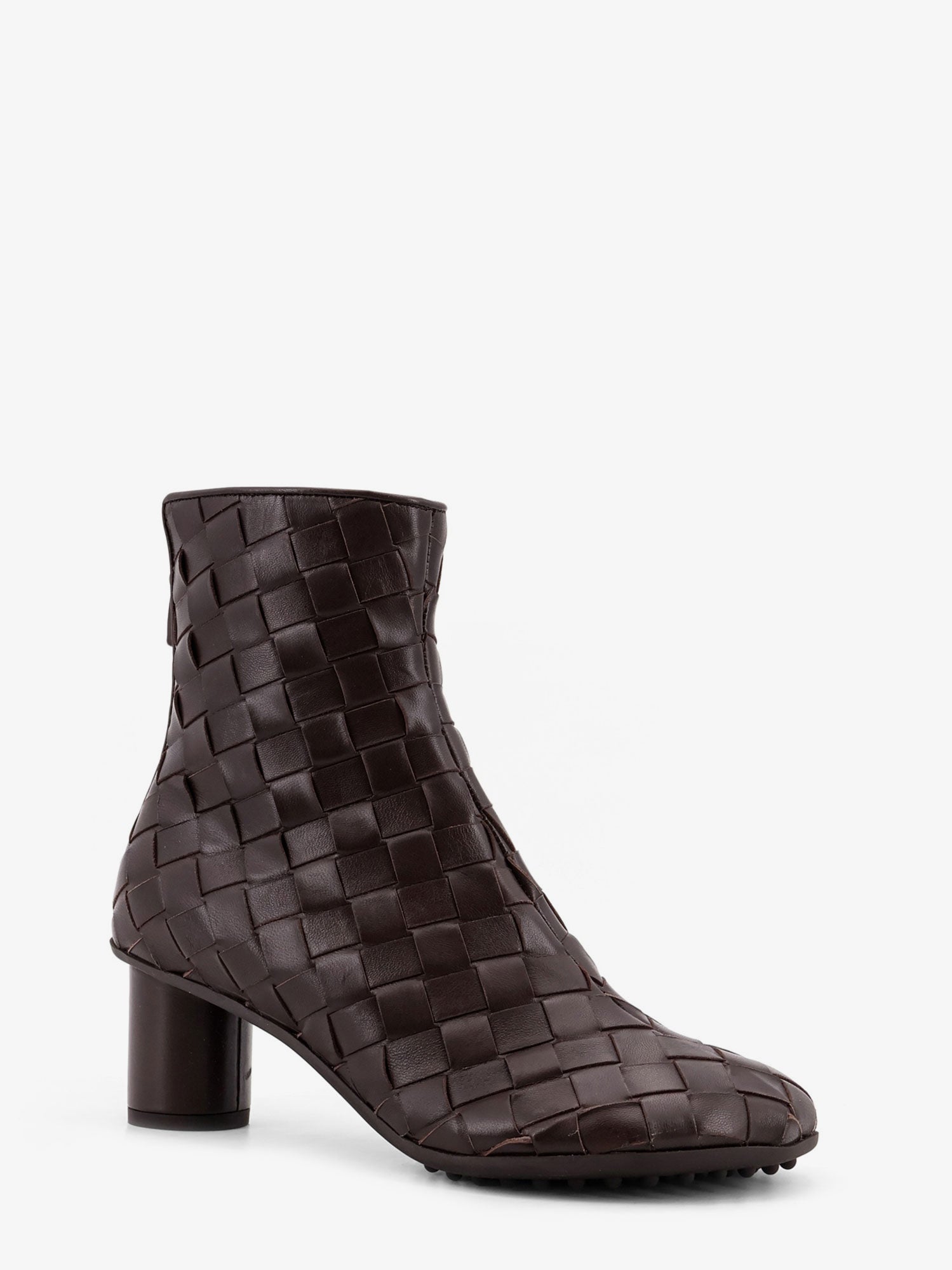Bottega Veneta Leather Ankle Boots With Intrecciato Motif