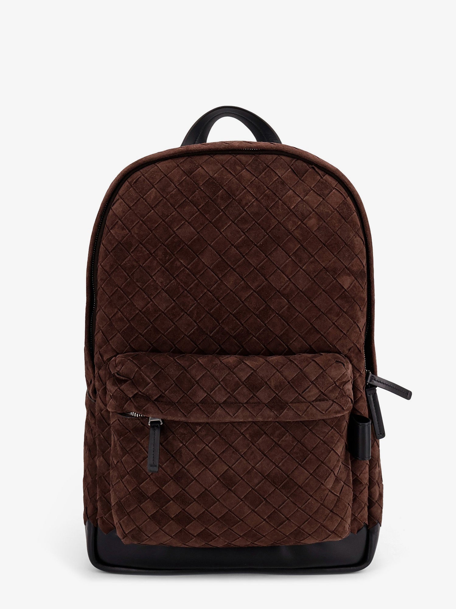 Bottega Veneta Suede Backpack With Intrecciato Motif