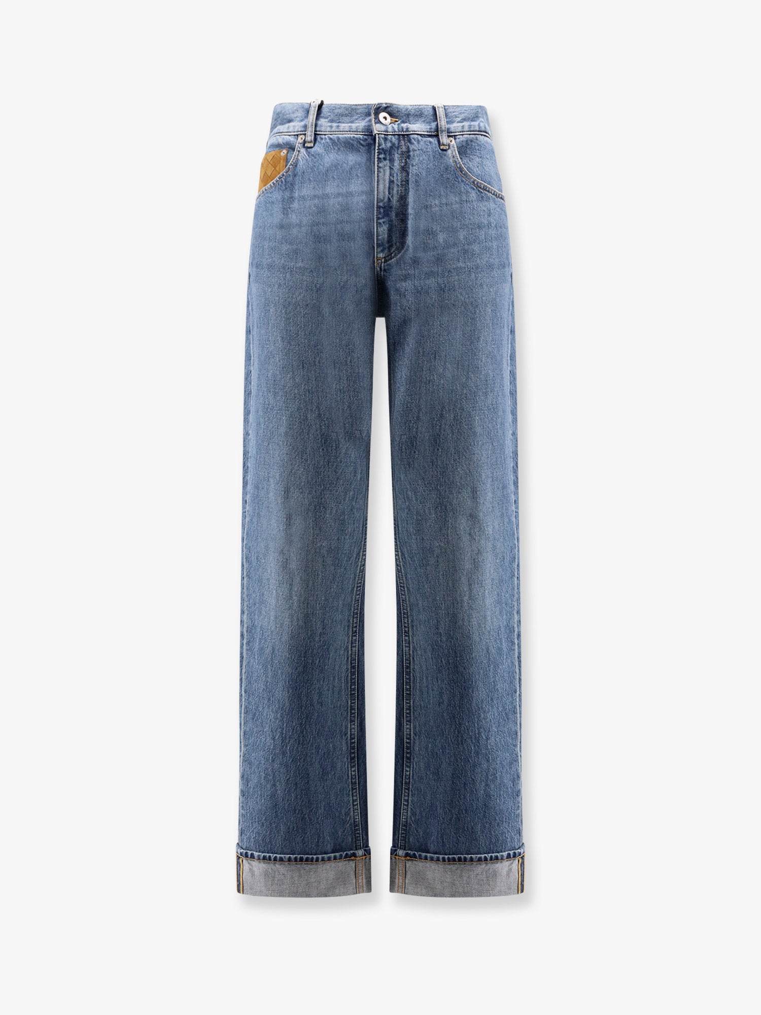 Bottega Veneta Wide Leg Jeans With Turn Up
