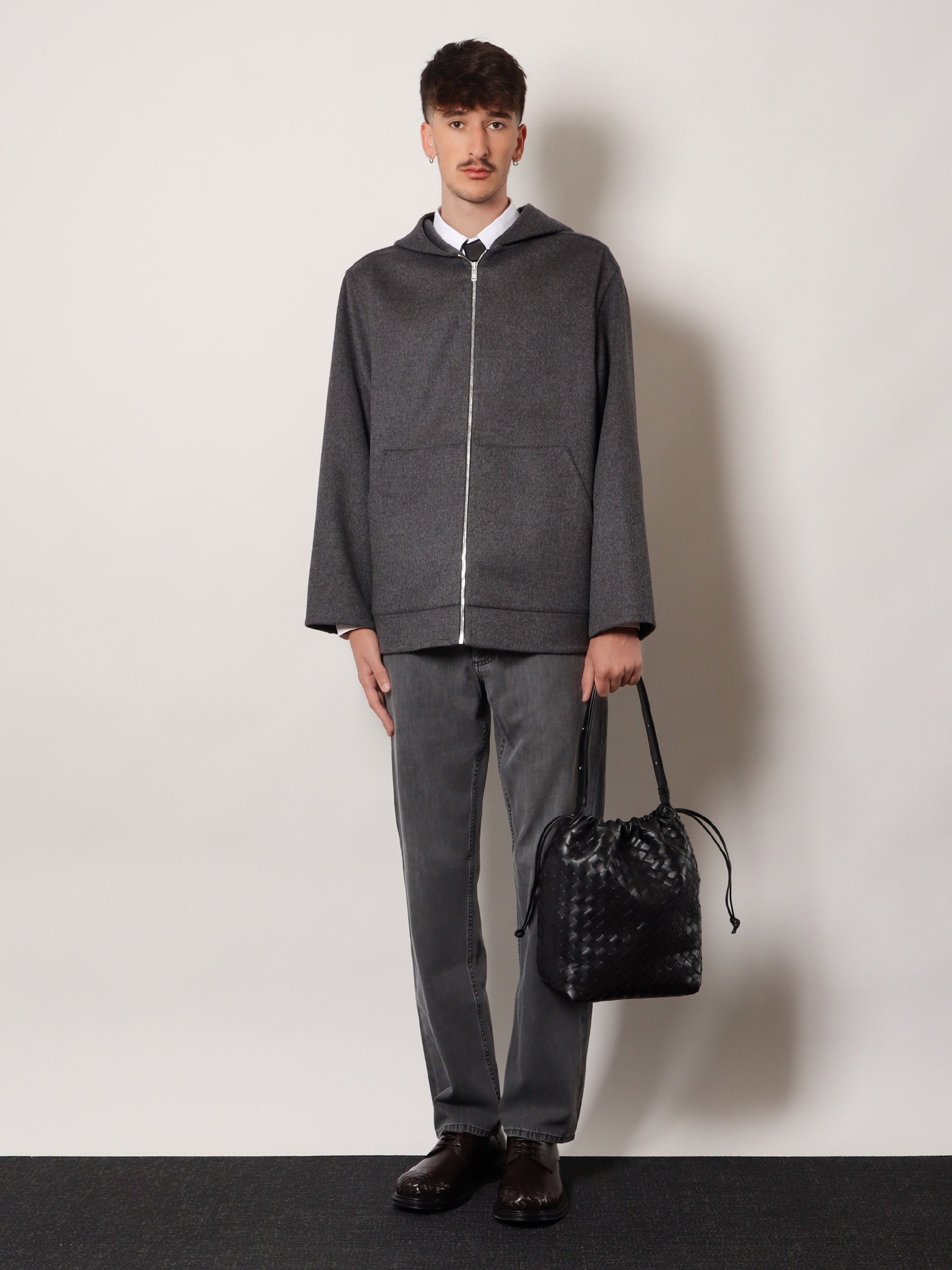 Bottega Veneta Bucket Intrecciato Biblioteca Leather Shoulder Bag