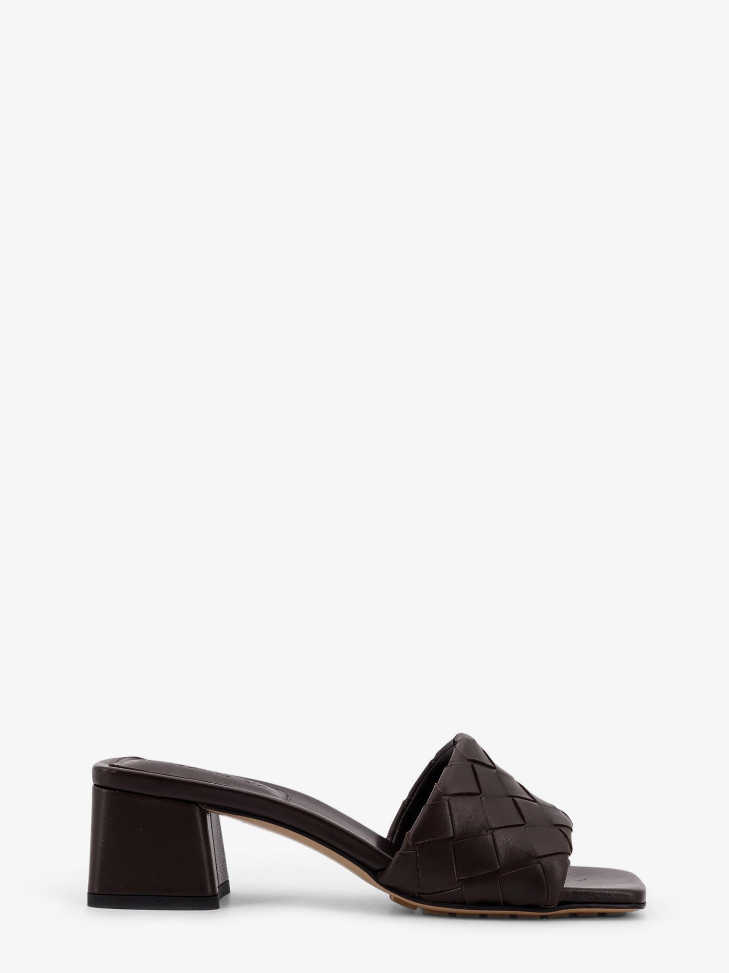 Bottega Veneta Leather Heel Sandals With Intrecciato Motif