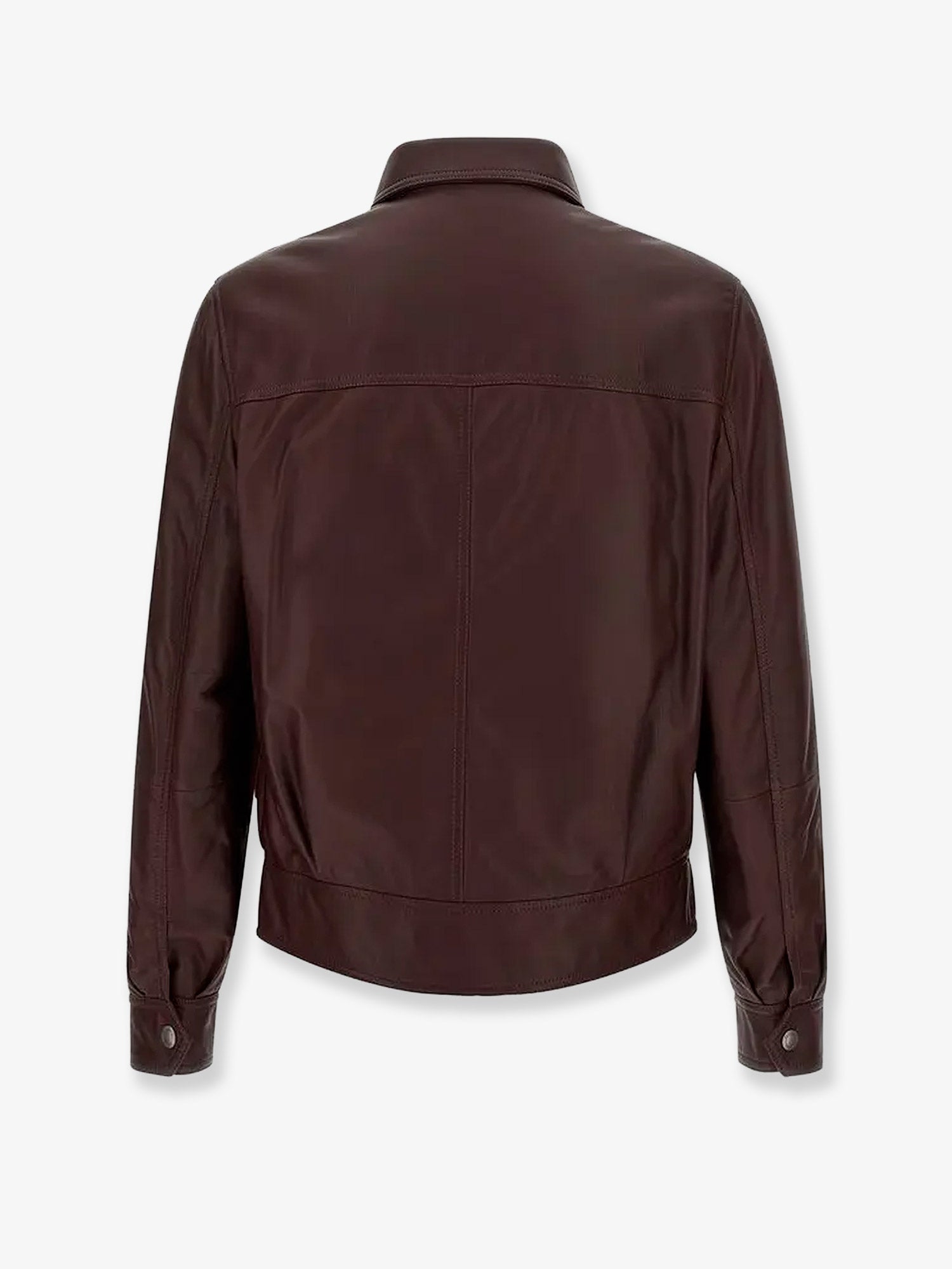 Brunello Cucinelli Leather Bomber With Padding