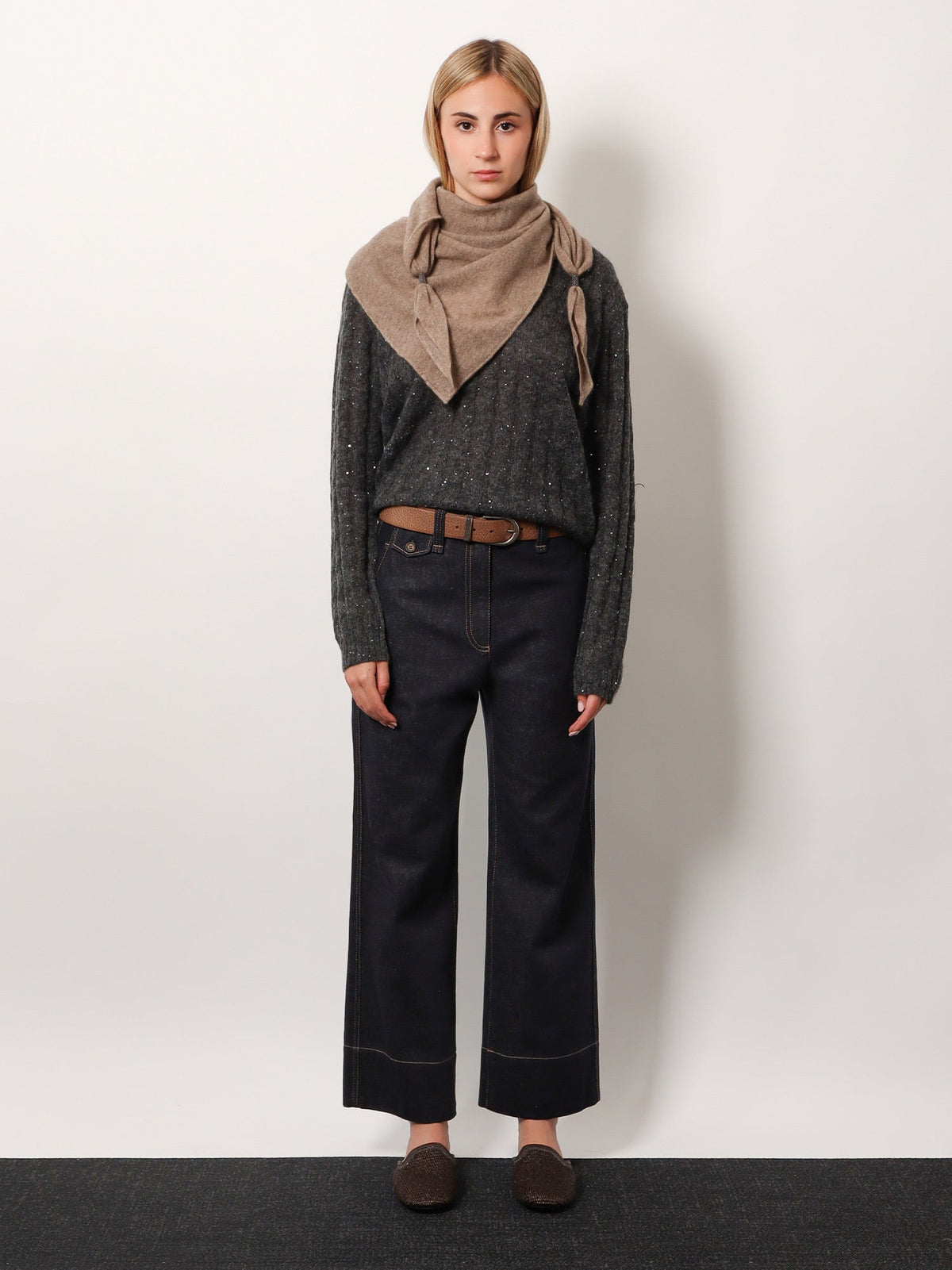 Brunello Cucinelli Wool Blend Sweater With All-over Sequins