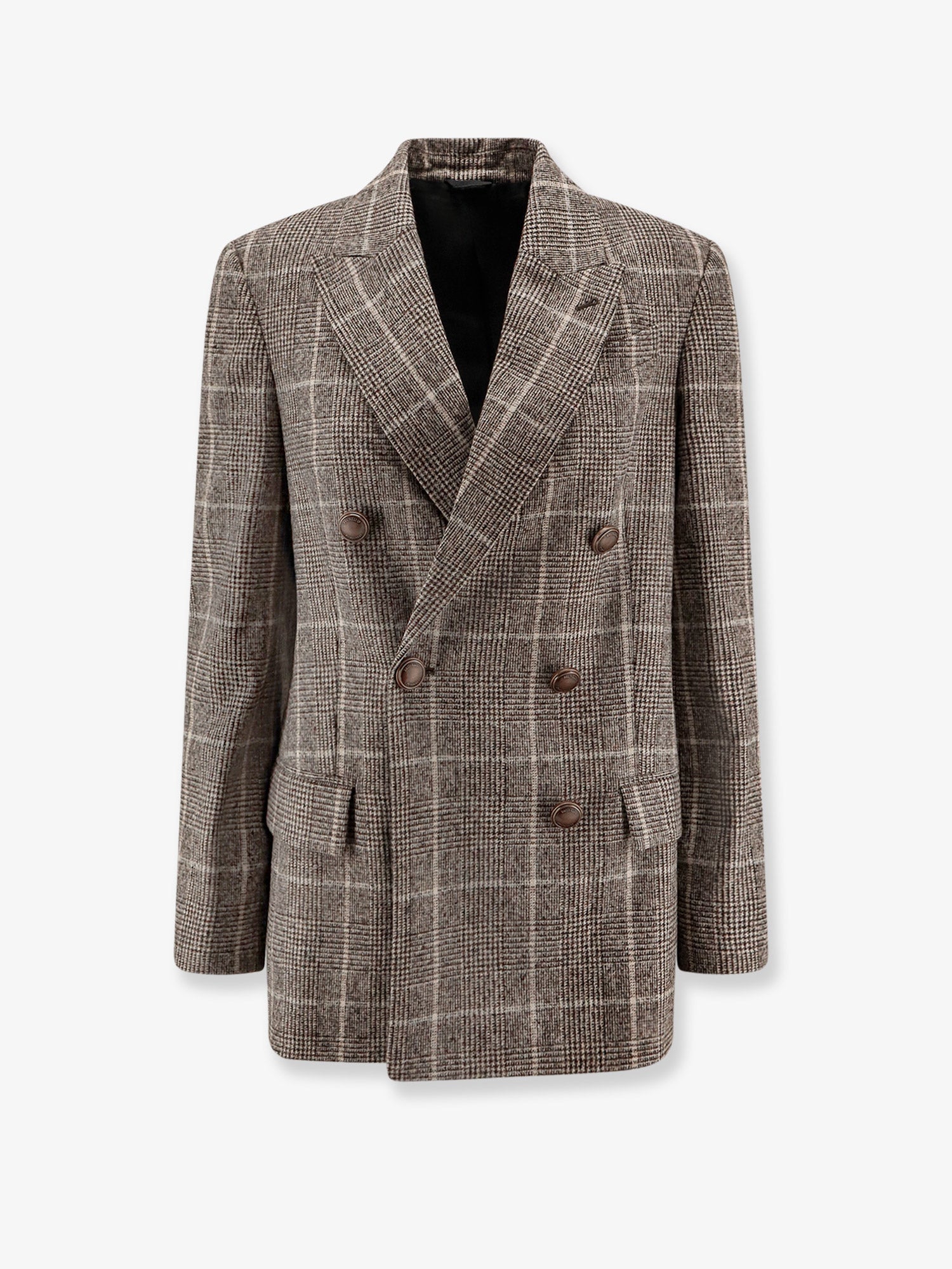 Brunello Cucinelli Double-breasted Prince Of Wales Blazer