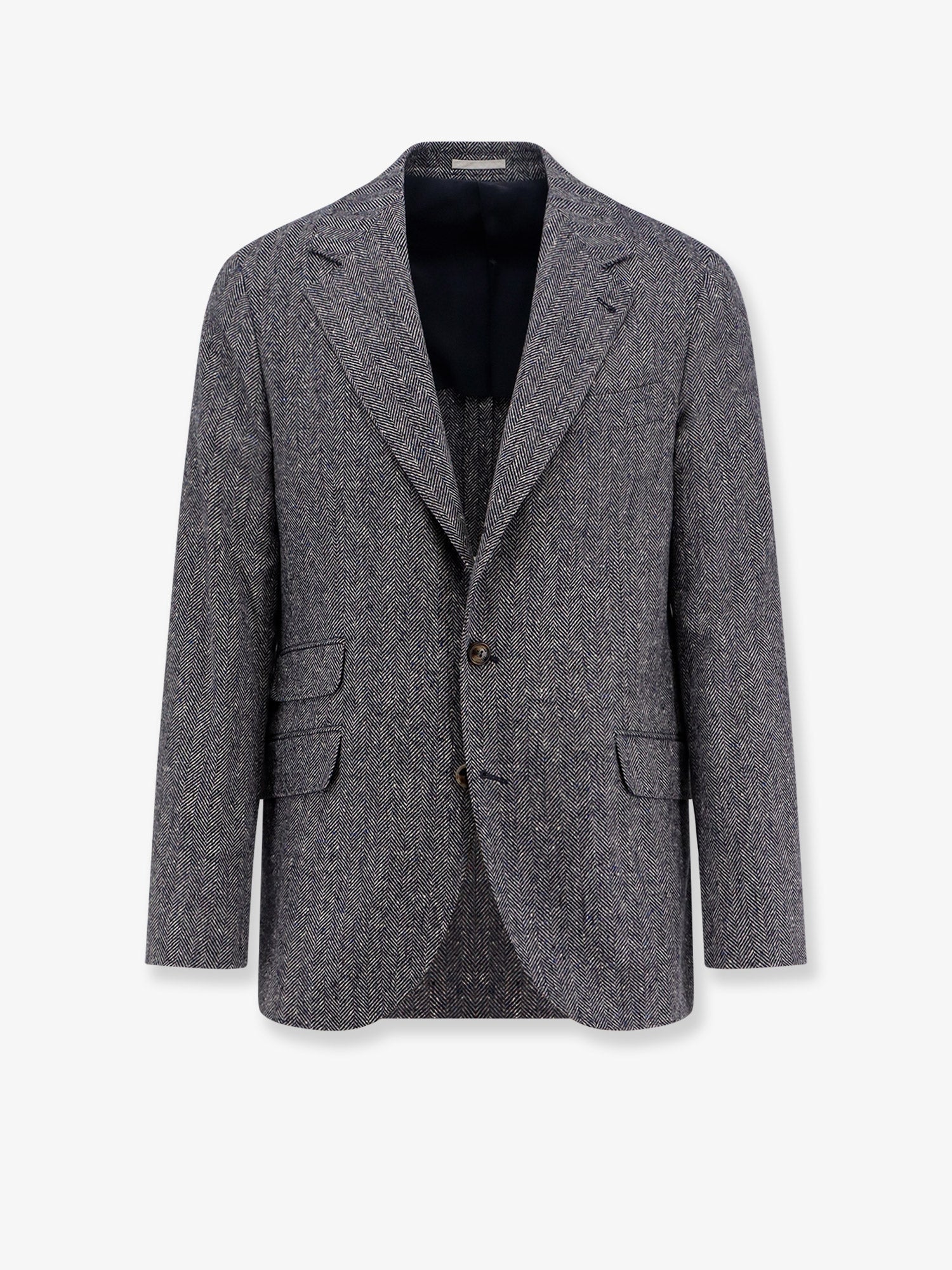 Brunello Cucinelli Herringbone Wool And Cashmere Blazer