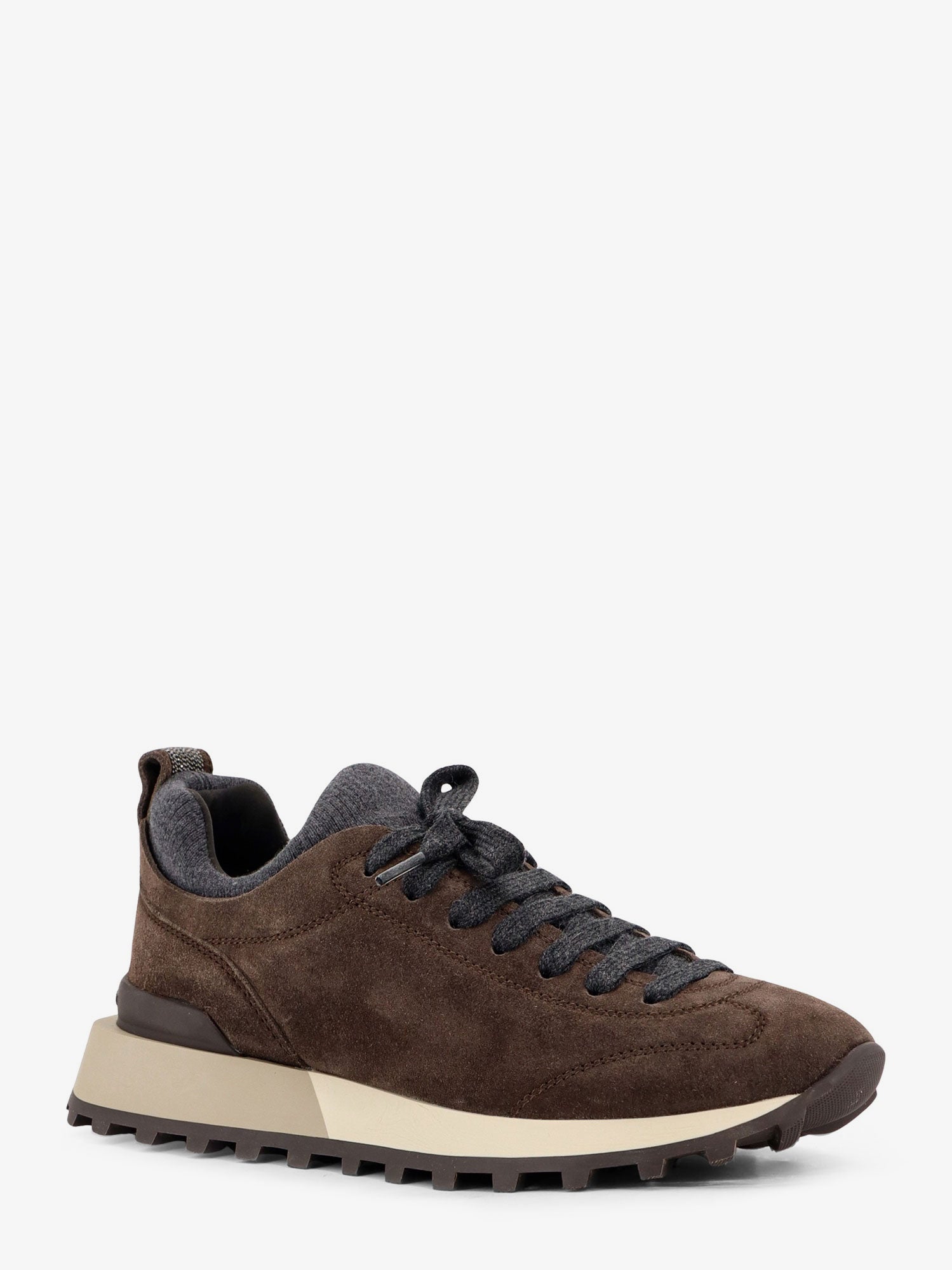 Brunello Cucinelli Suede Sneakers With Monili Detail On The Back