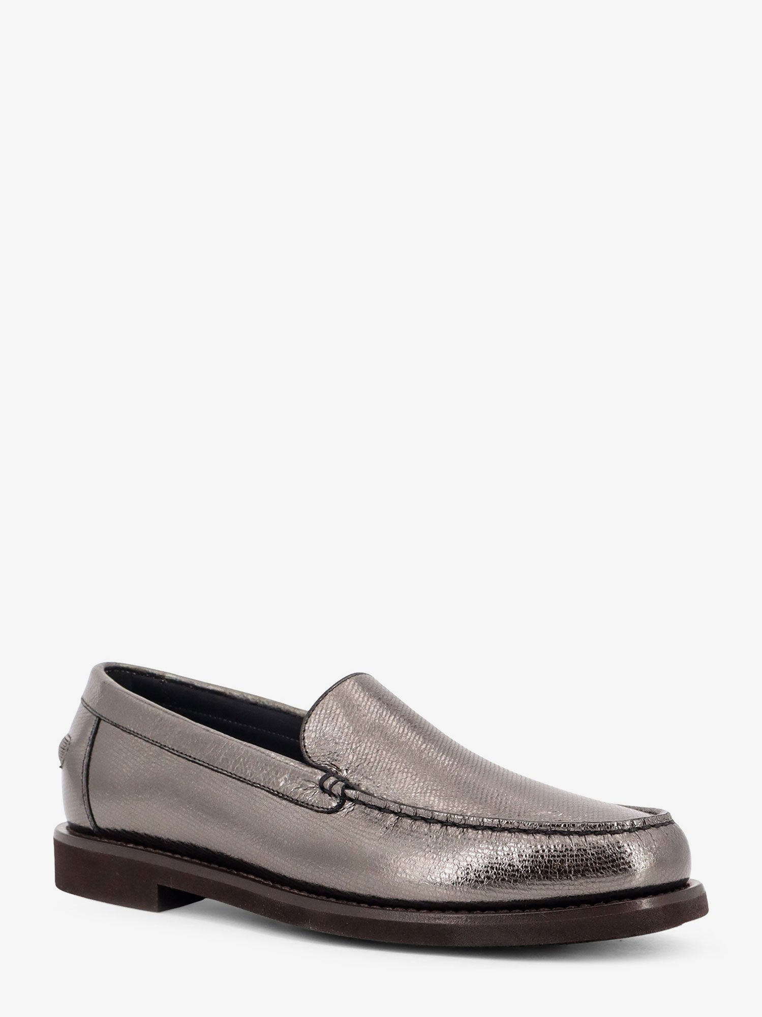 Brunello Cucinelli Penny Laminated Leather Loafer