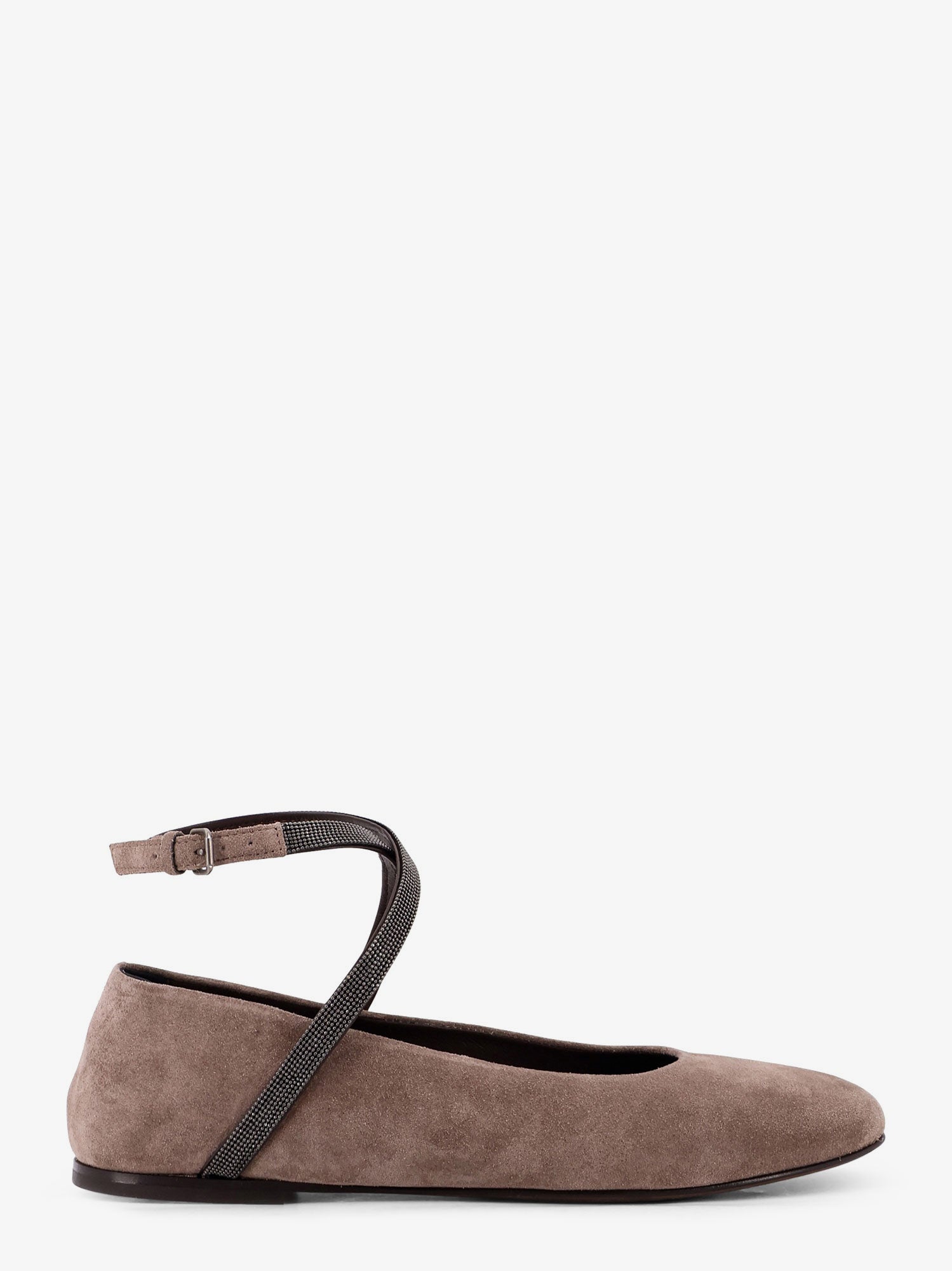 Brunello Cucinelli Suede Ballerinas With Monili Detail