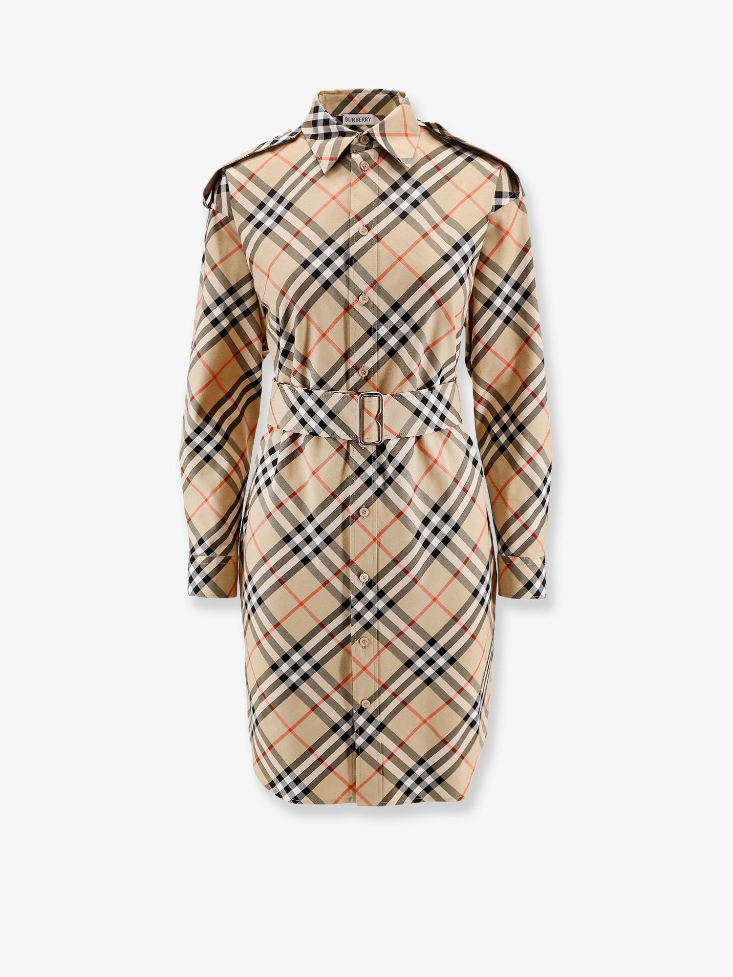 Burberry Chemisier Cotton Short Dress With Check Print