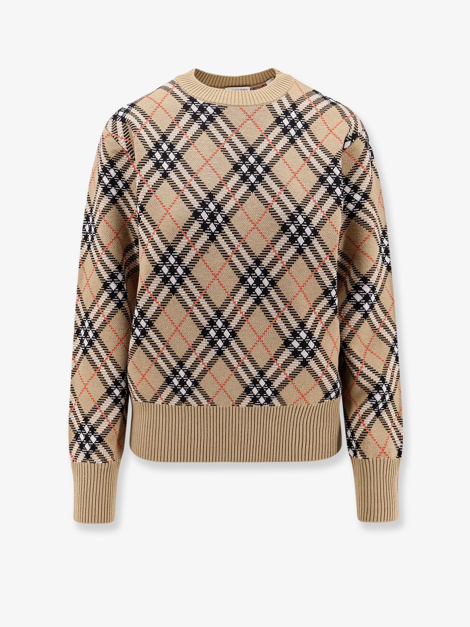 Burberry Wool Sweater With Burberry Check Motif