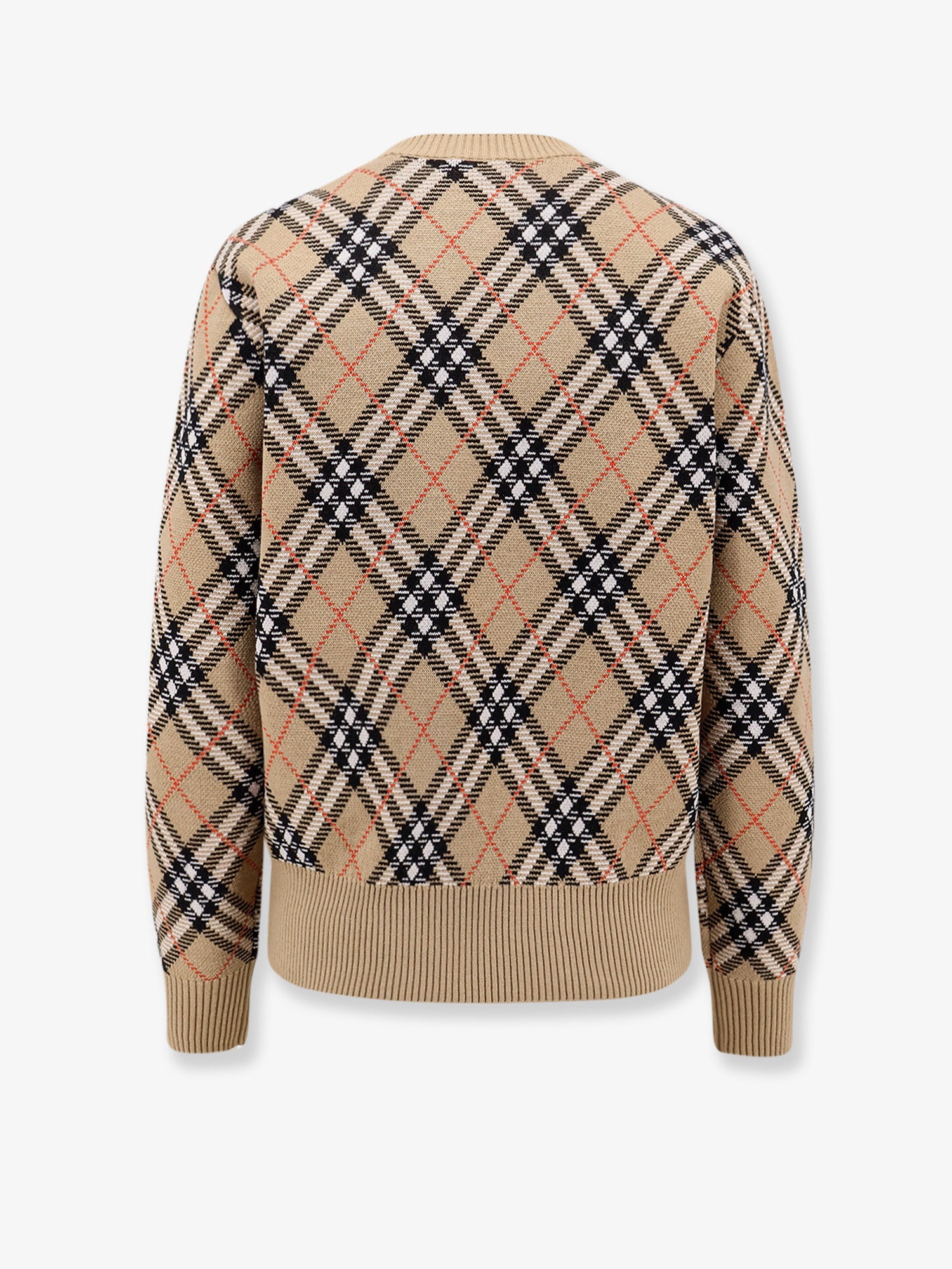 Burberry Wool Sweater With Burberry Check Motif