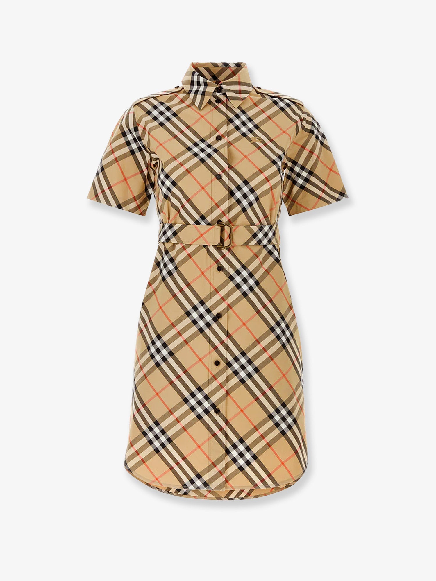 Burberry Chemisier Cotton Dress With Check Print