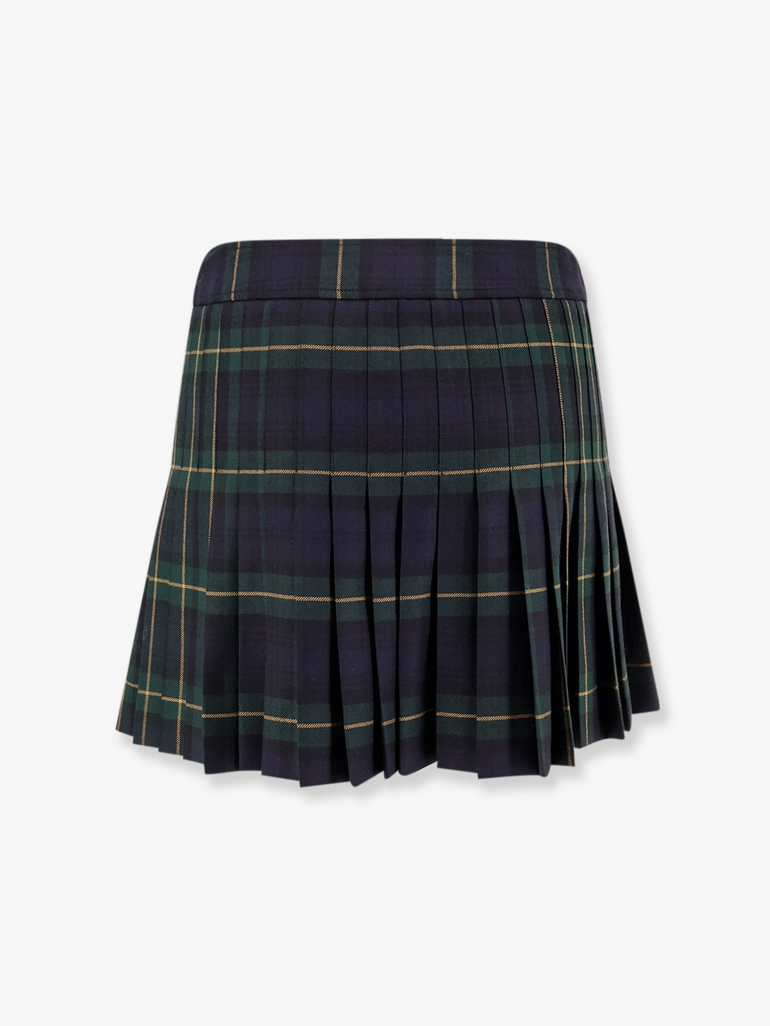 Celine Tartan Wool Kilt Miniskirt