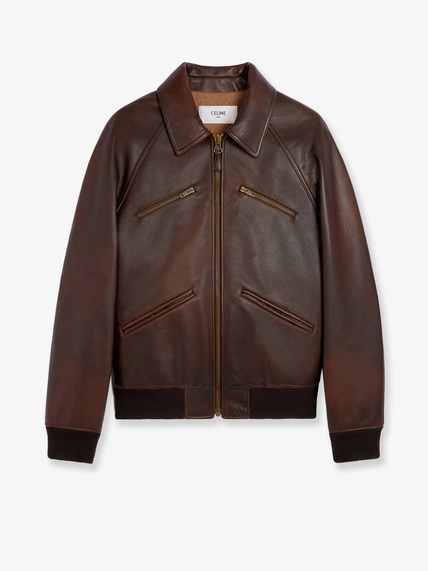Celine Leather Jacket With Wool Lining