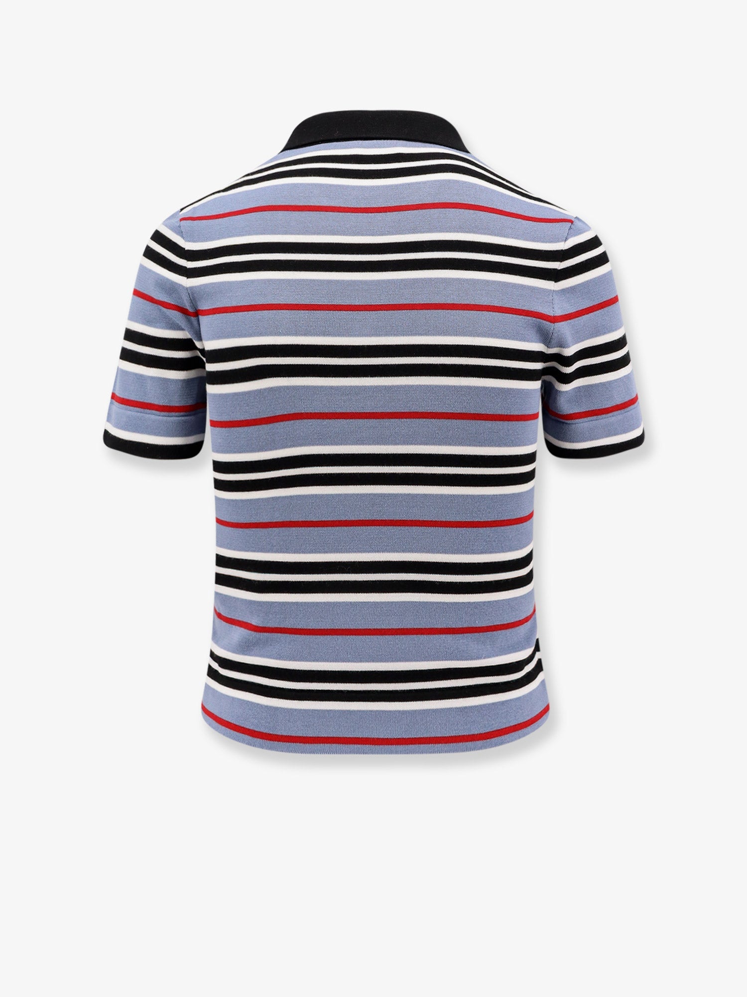 Celine Cotton Knit Polo Shirt With Striped Motif