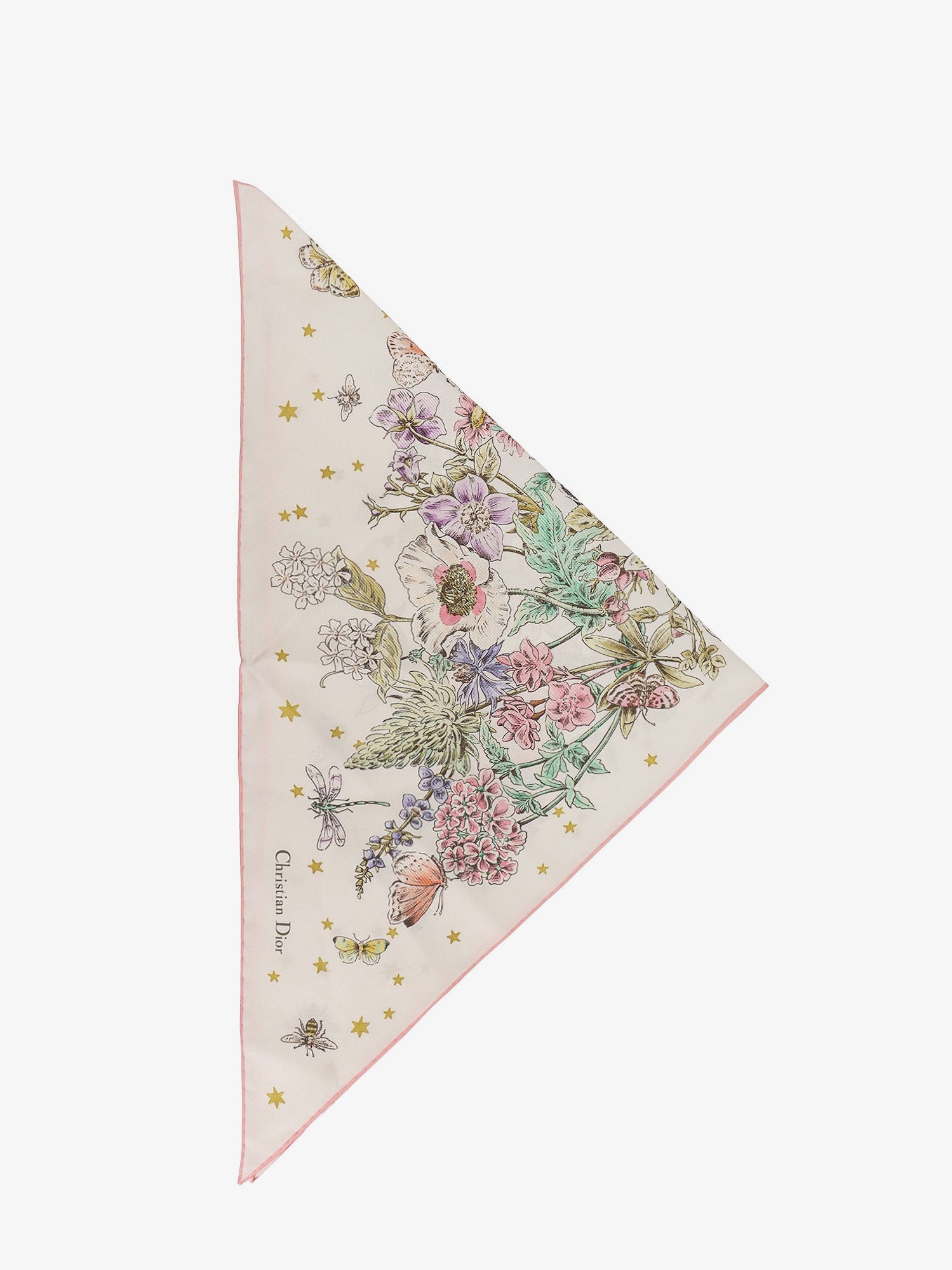 Dior Flowers Calendar Triangle Silk Foulard