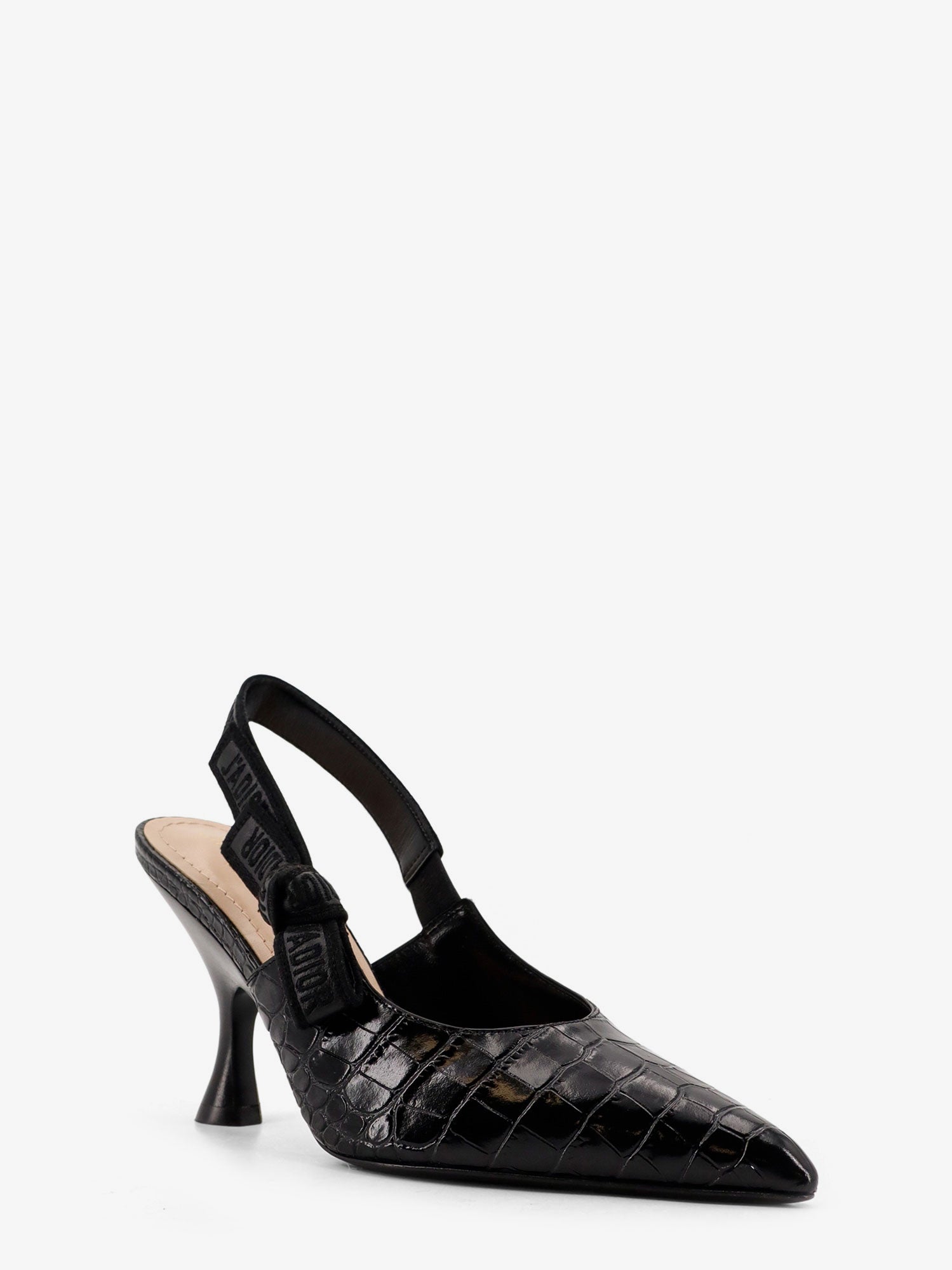 Dior J'adior Leather Slingback Pumps With Croco Effect