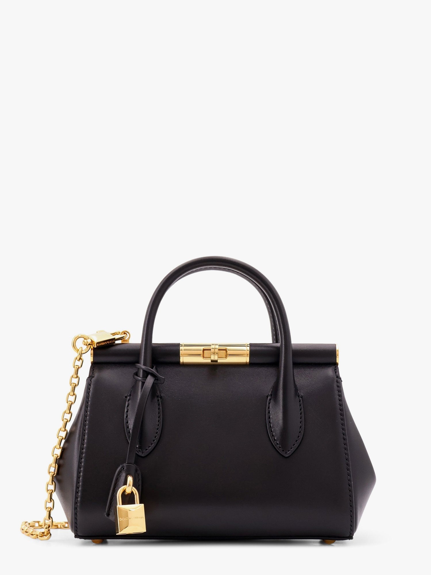 Dolce & Gabbana Marlene Leather Handbag With Logo Print