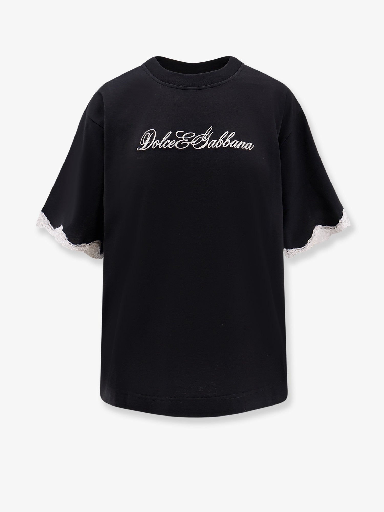 Dolce & Gabbana Cotton T-shirt With Lace Details