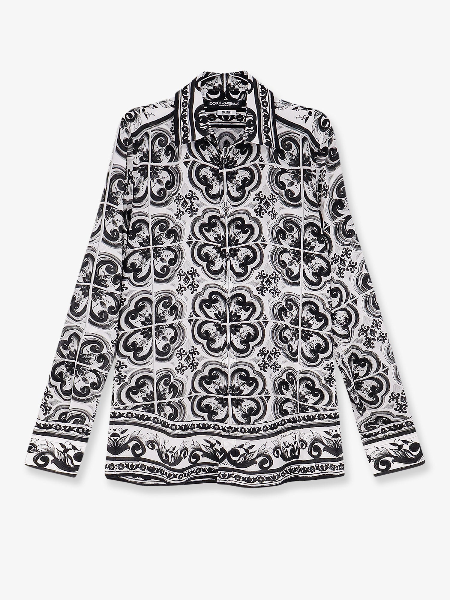 Dolce & Gabbana Silk Shirt With Maiolica Print