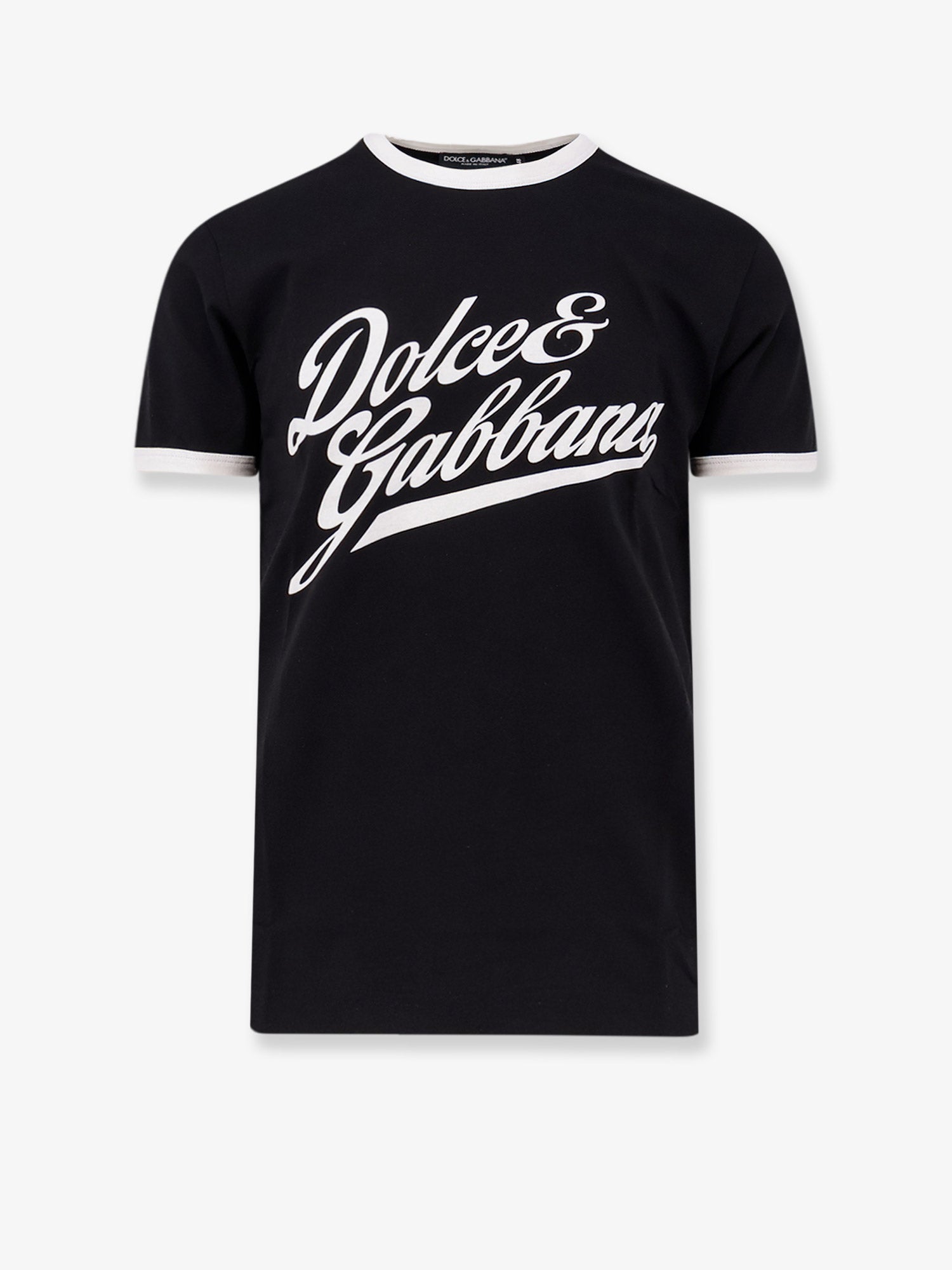 Dolce & Gabbana Cotton T-shirt With Flocked Logo Print