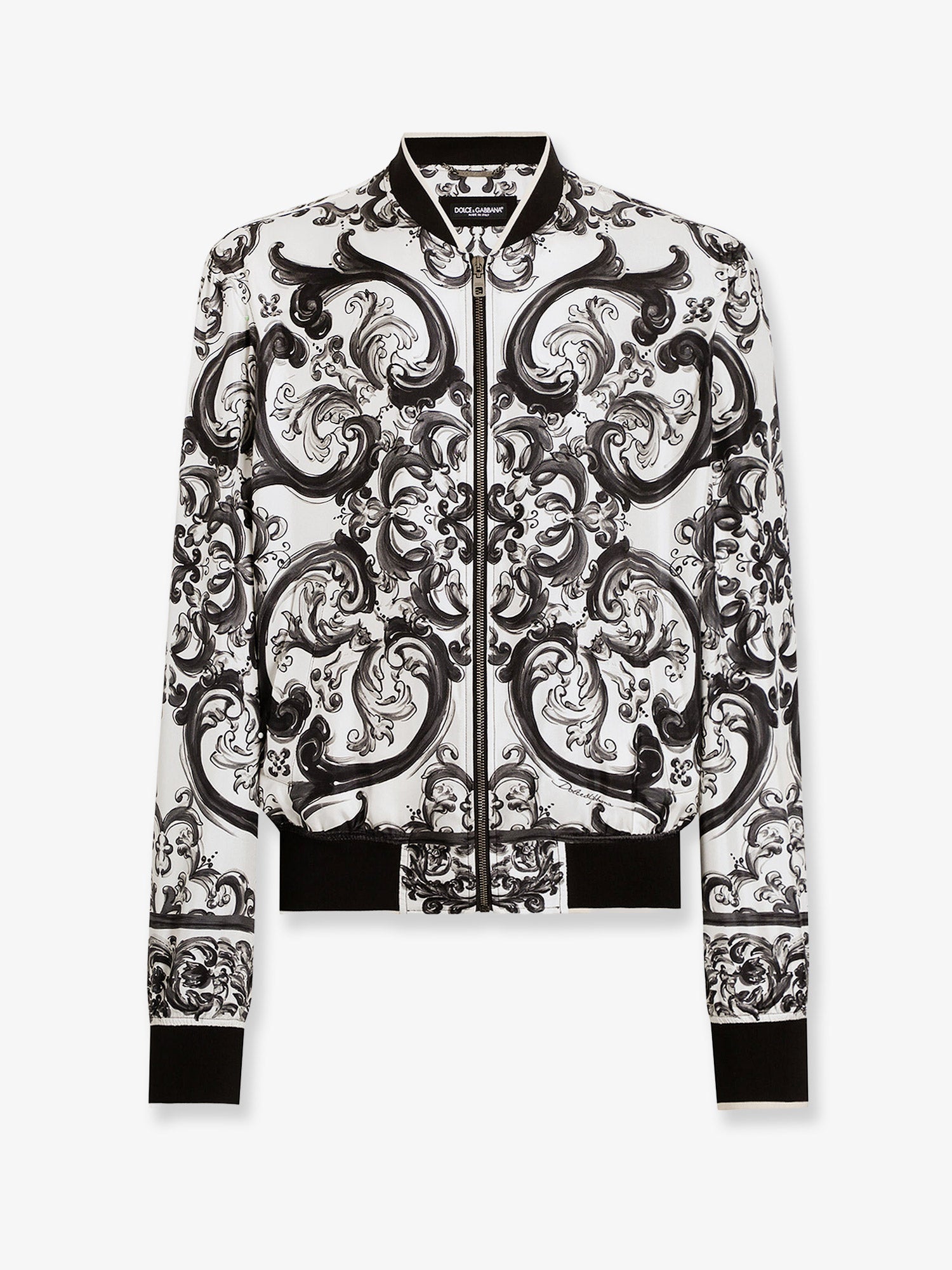 Dolce & Gabbana Silk Jacket With Maiolica Print