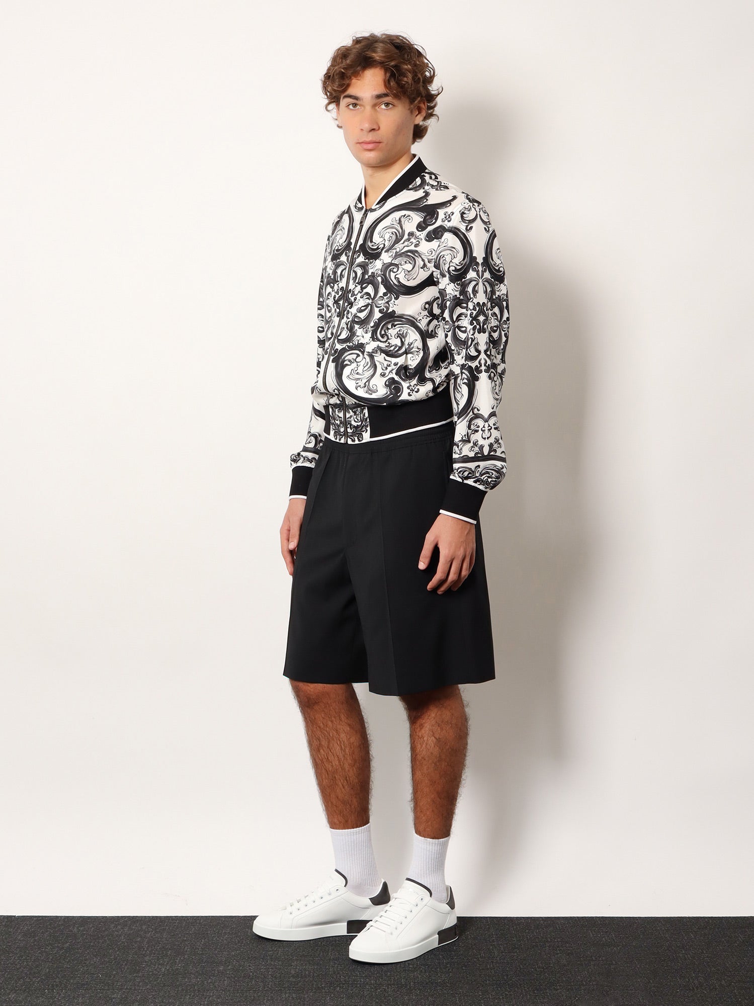 Dolce & Gabbana Silk Jacket With Maiolica Print