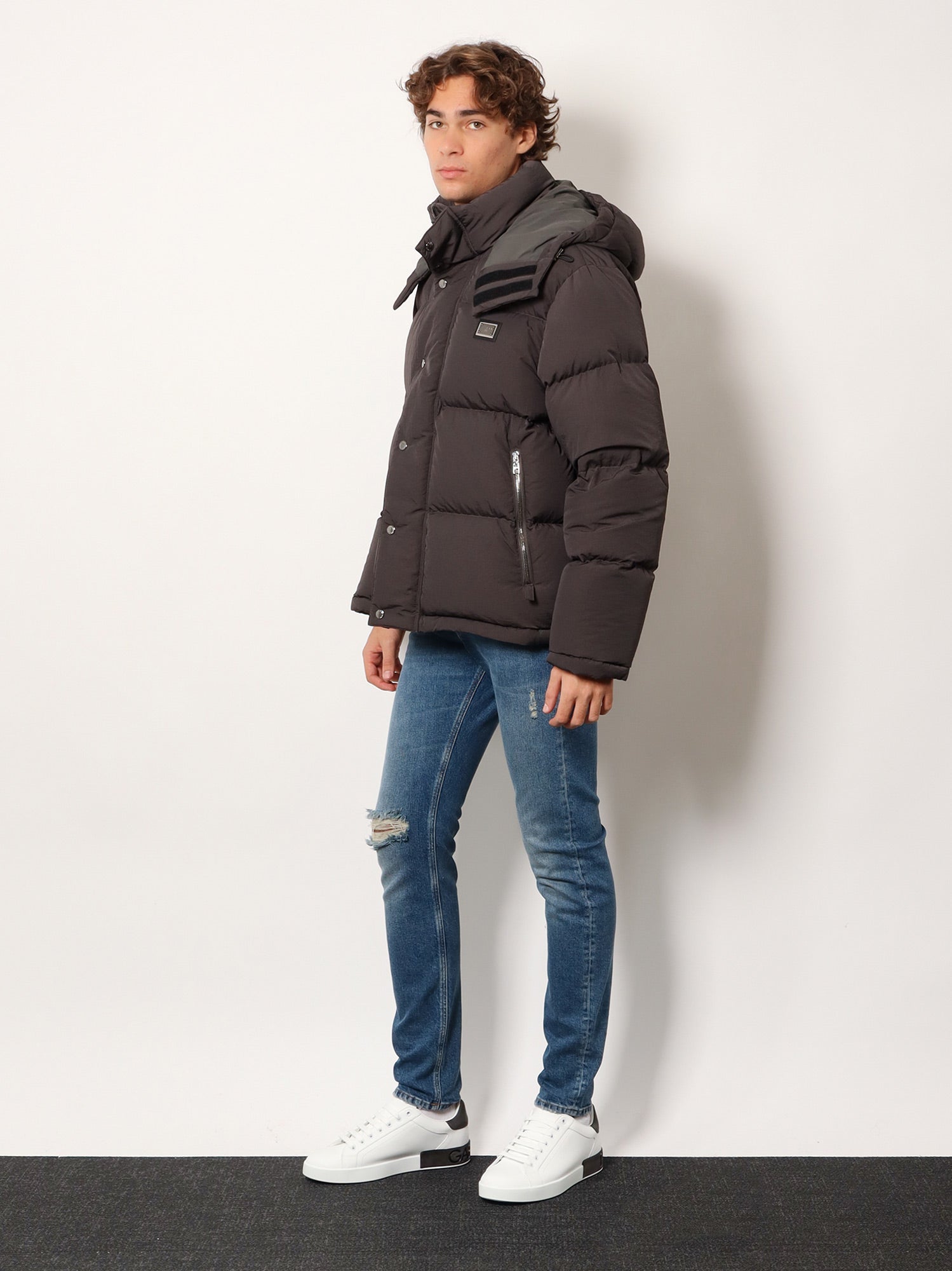 Dolce & Gabbana Nylon Hooded Down Jacket