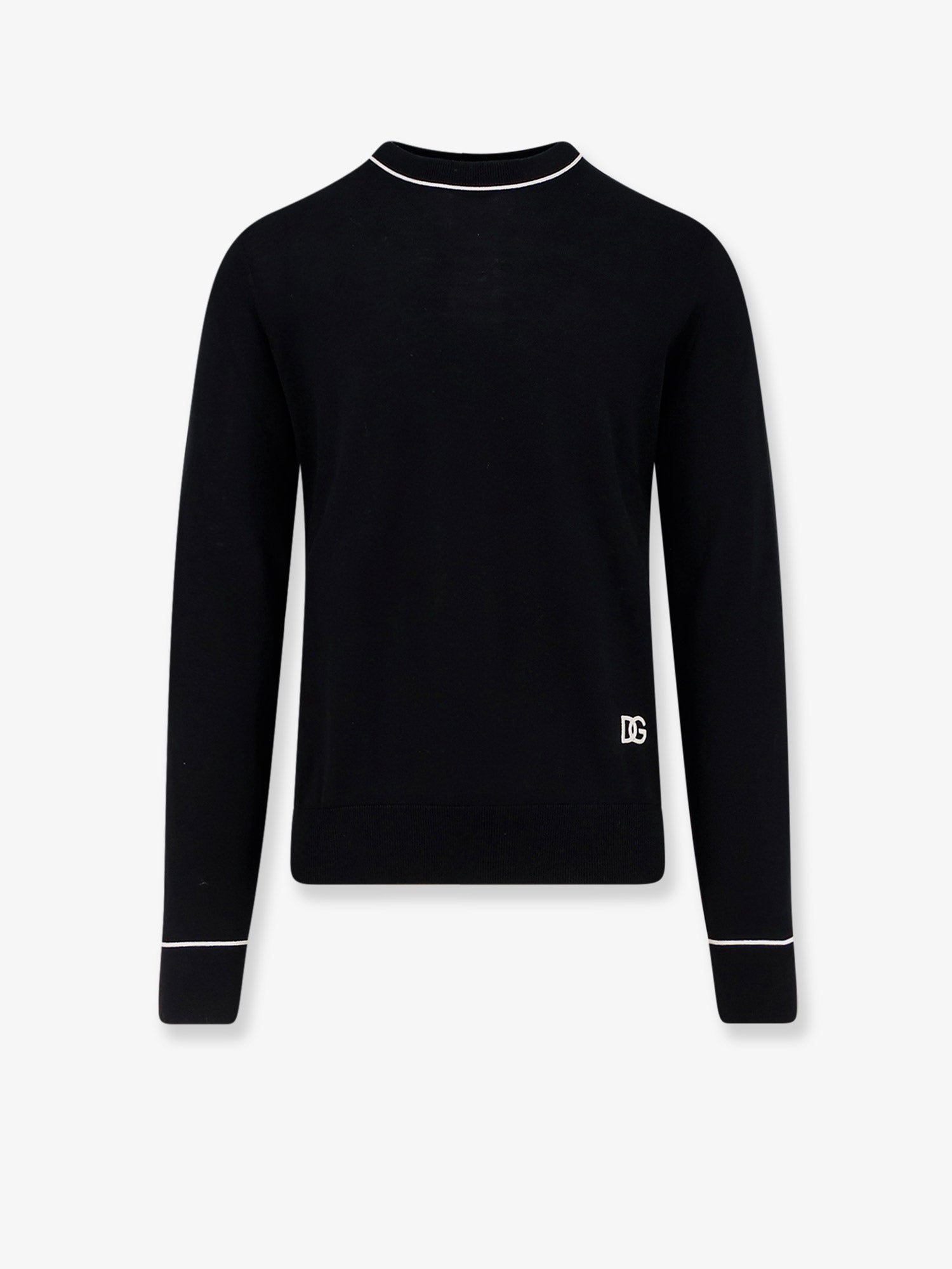 Dolce & Gabbana Virgin Wool Sweater With Embroidered Dg Logo