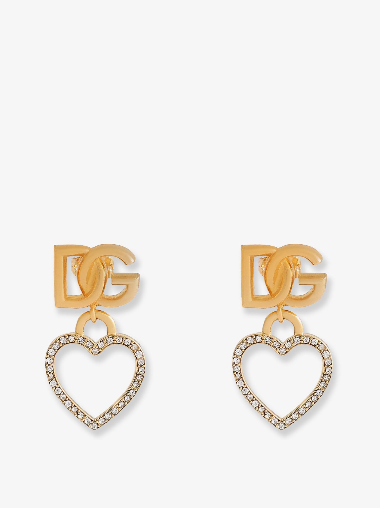 Dolce & Gabbana Meatl Earrings With Rhinestones