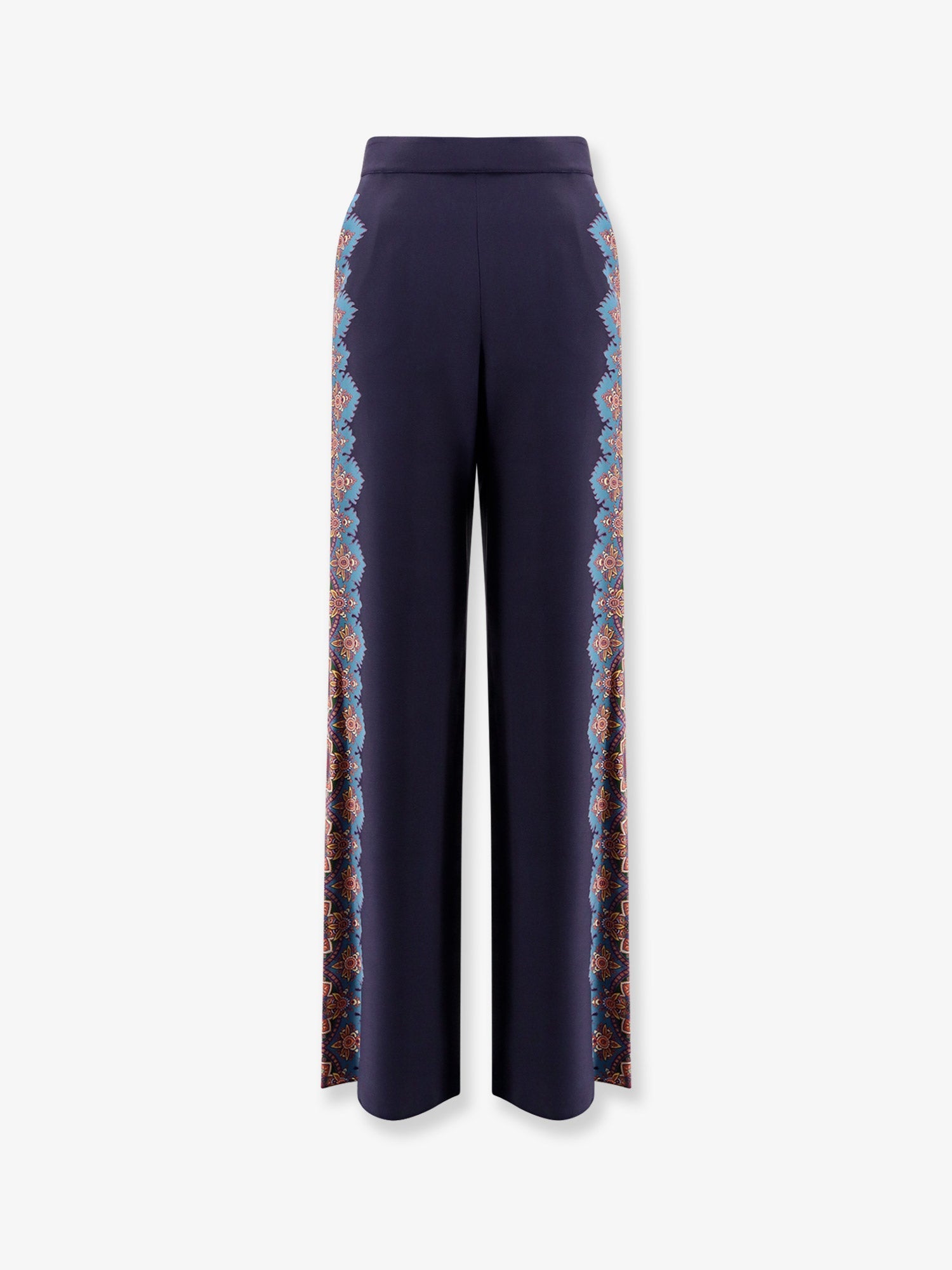 Etro Silk Trousers With Floral Print