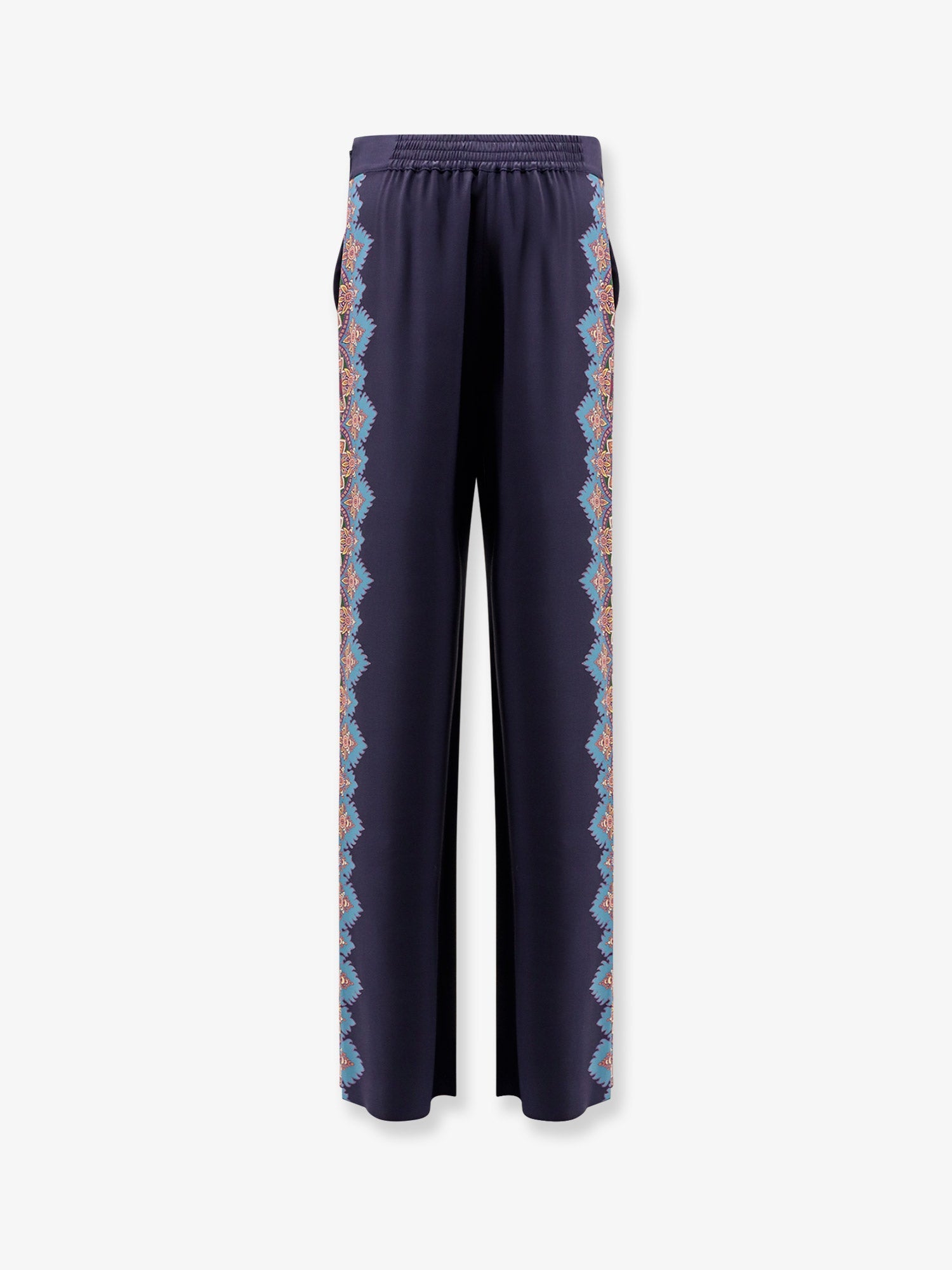 Etro Silk Trousers With Floral Print