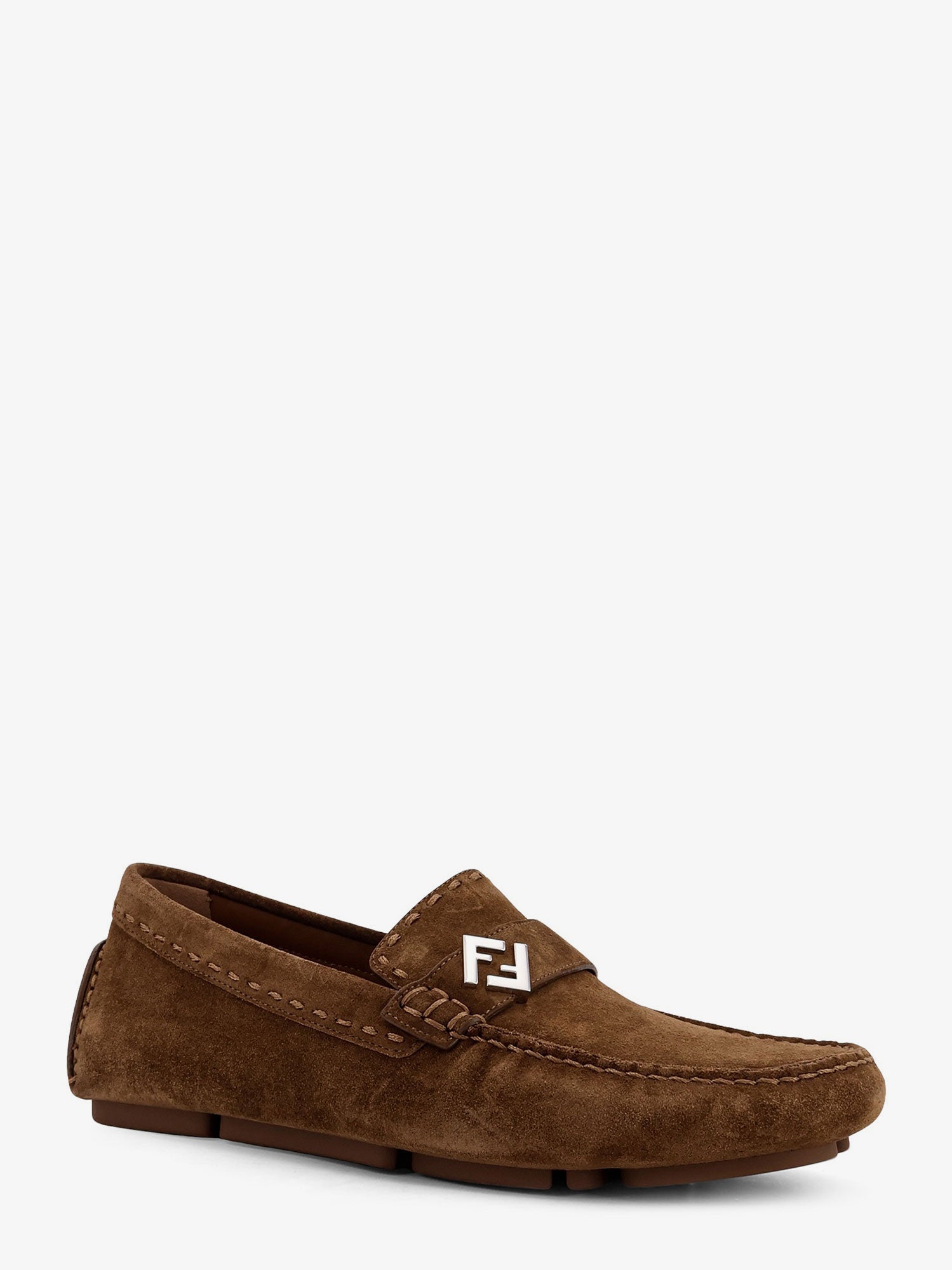 Fendi Driver Crosta Suede Loafers