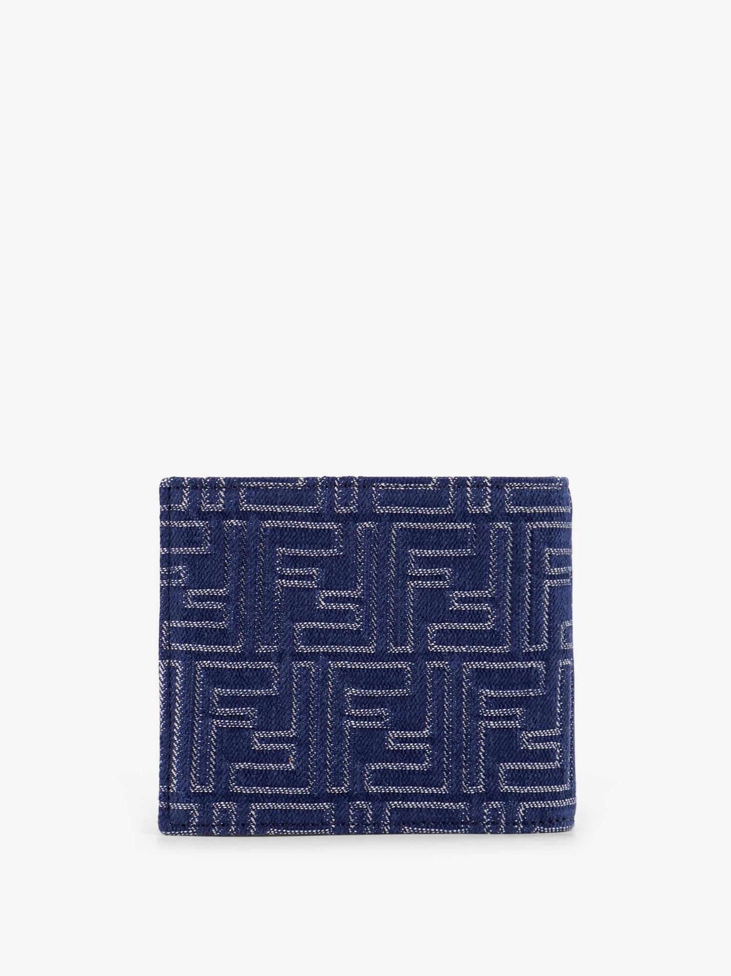 Fendi Denim-effect Ff Jacquard Bi-fold Wallet
