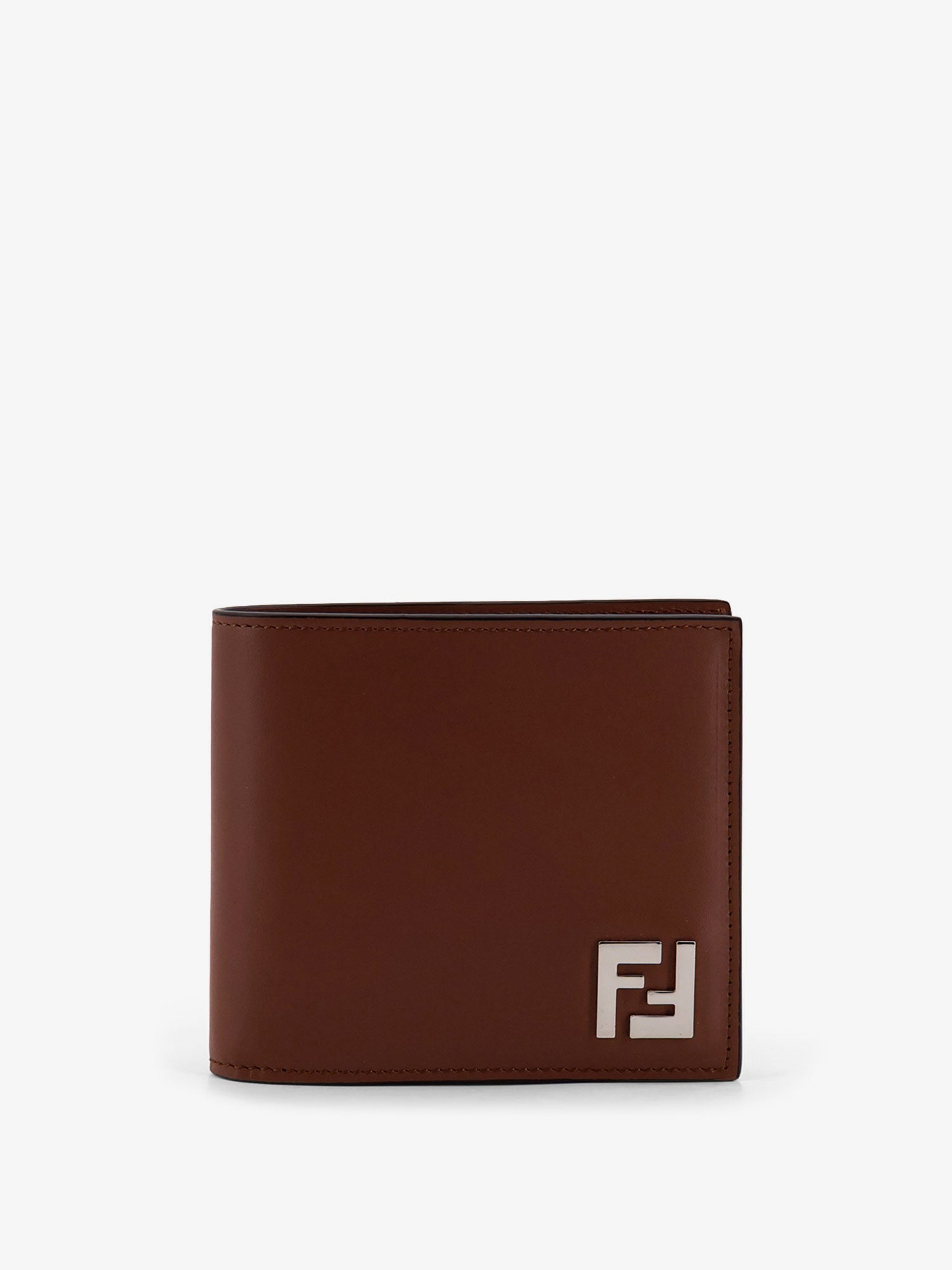 Fendi Leather And Ff Jacquard Fabric Bifold Wallet