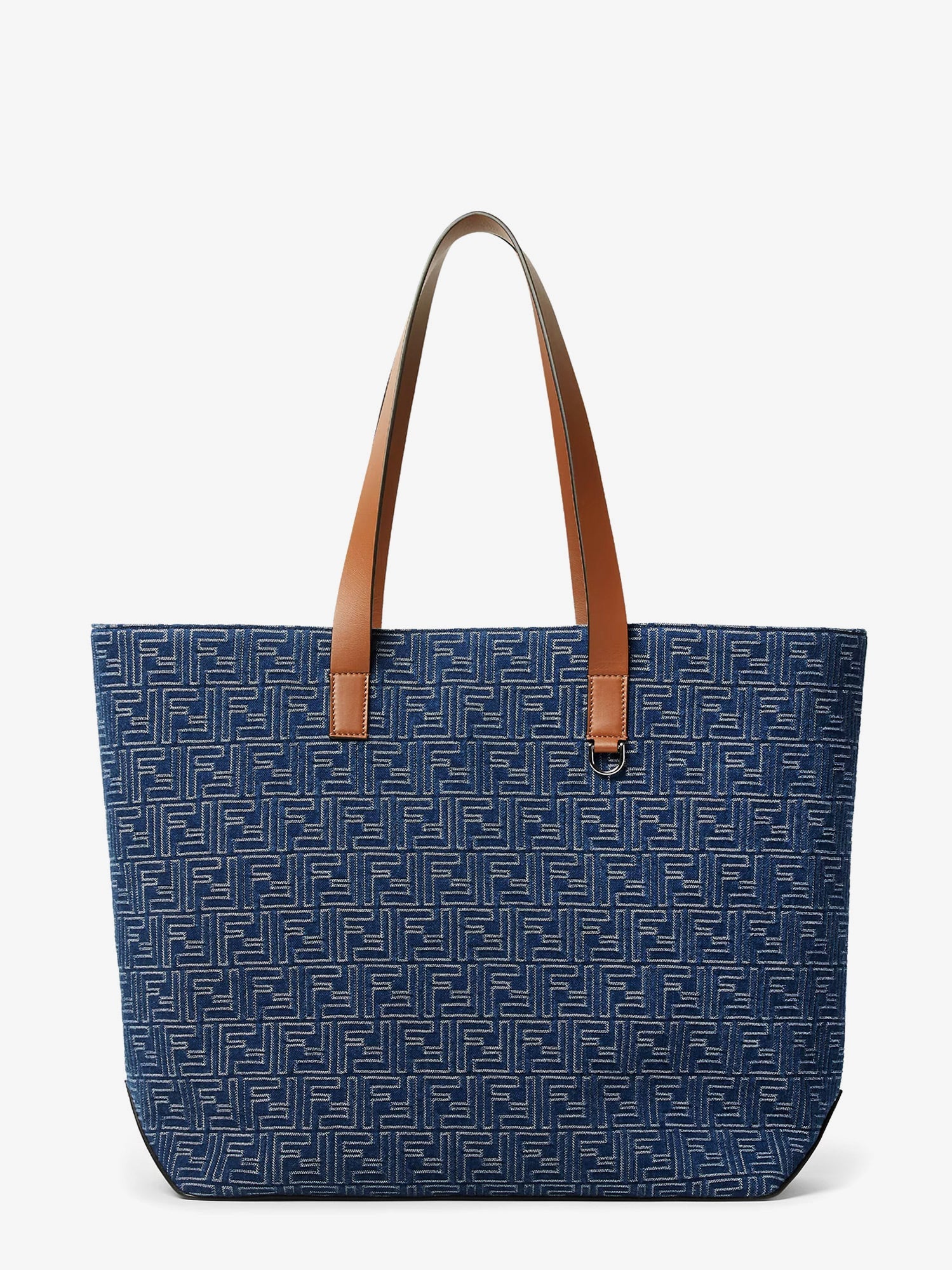 Fendi Ff Jacquard Tote Bag With Denim Effect
