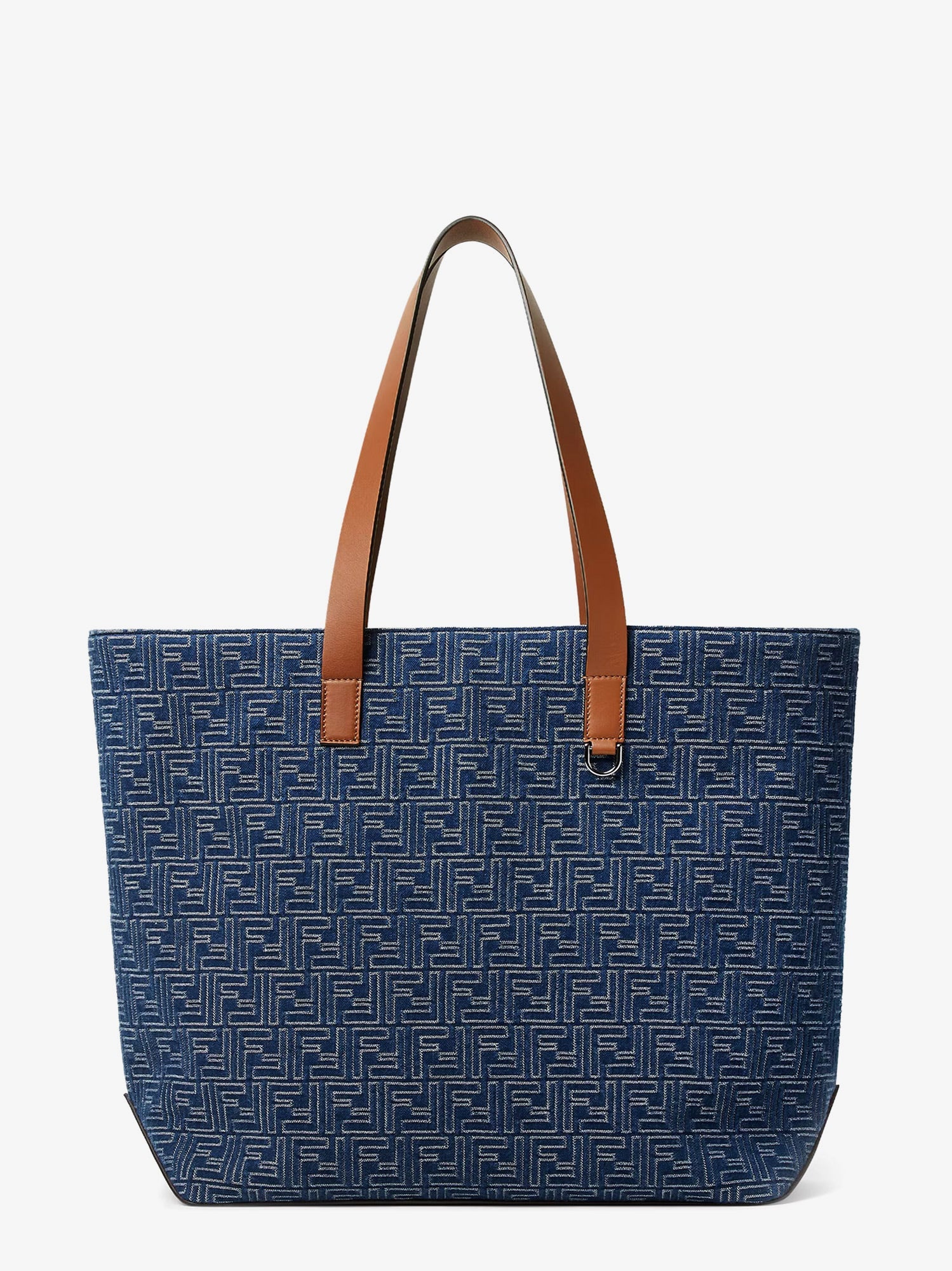 Fendi Ff Jacquard Tote Bag With Denim Effect