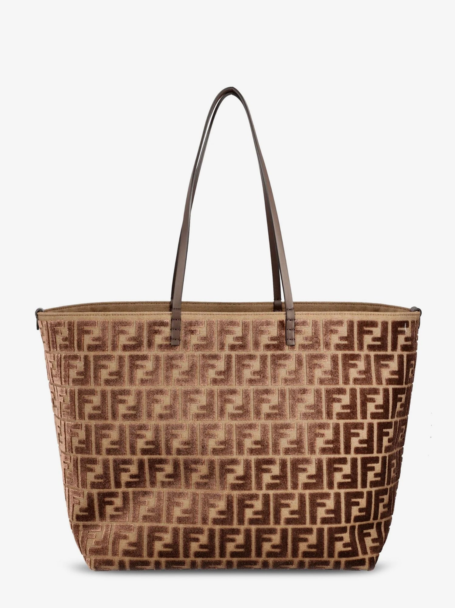 Fendi Roll Large Ff Jacquard Fabric Shopping Bag