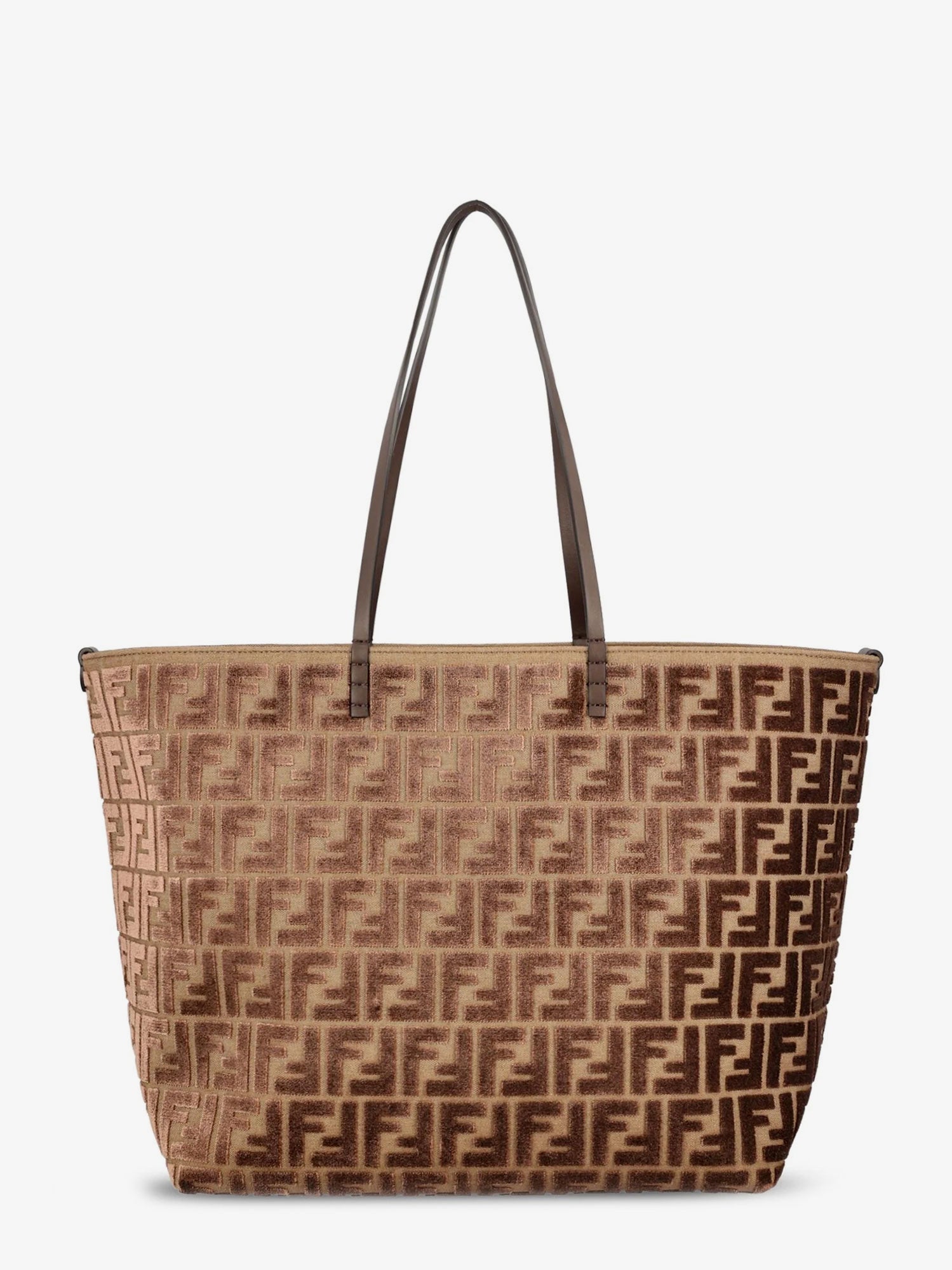 Fendi Roll Large Ff Jacquard Fabric Shopping Bag