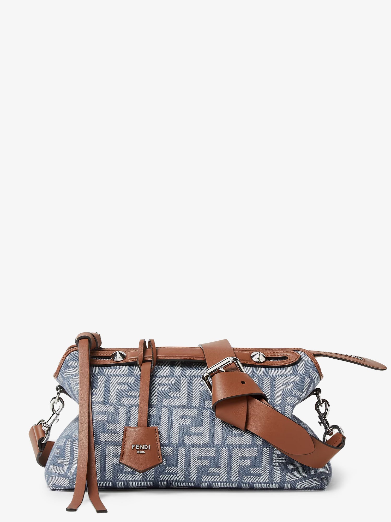 Fendi By The Way Soft Medium Ff Jacquard Denim Crossbody Bag