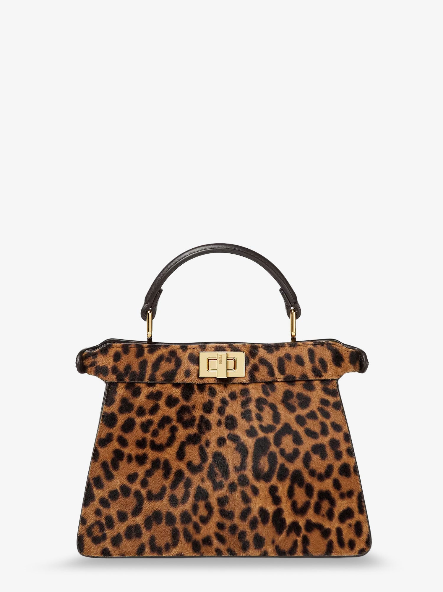 Fendi Peekaboo Iseeu Petite Leather Shoulder Bag With Fendi Leo Print